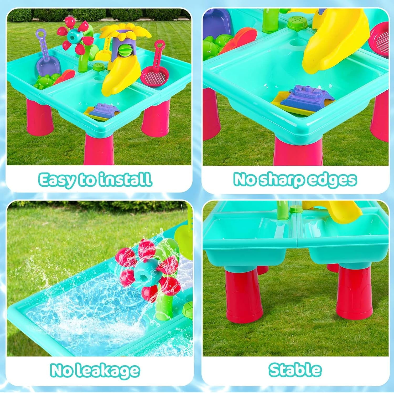 VATOS Water Table for Toddlers Aged 3+, Beach Backyard Garden Outdoor Toy - Image 6