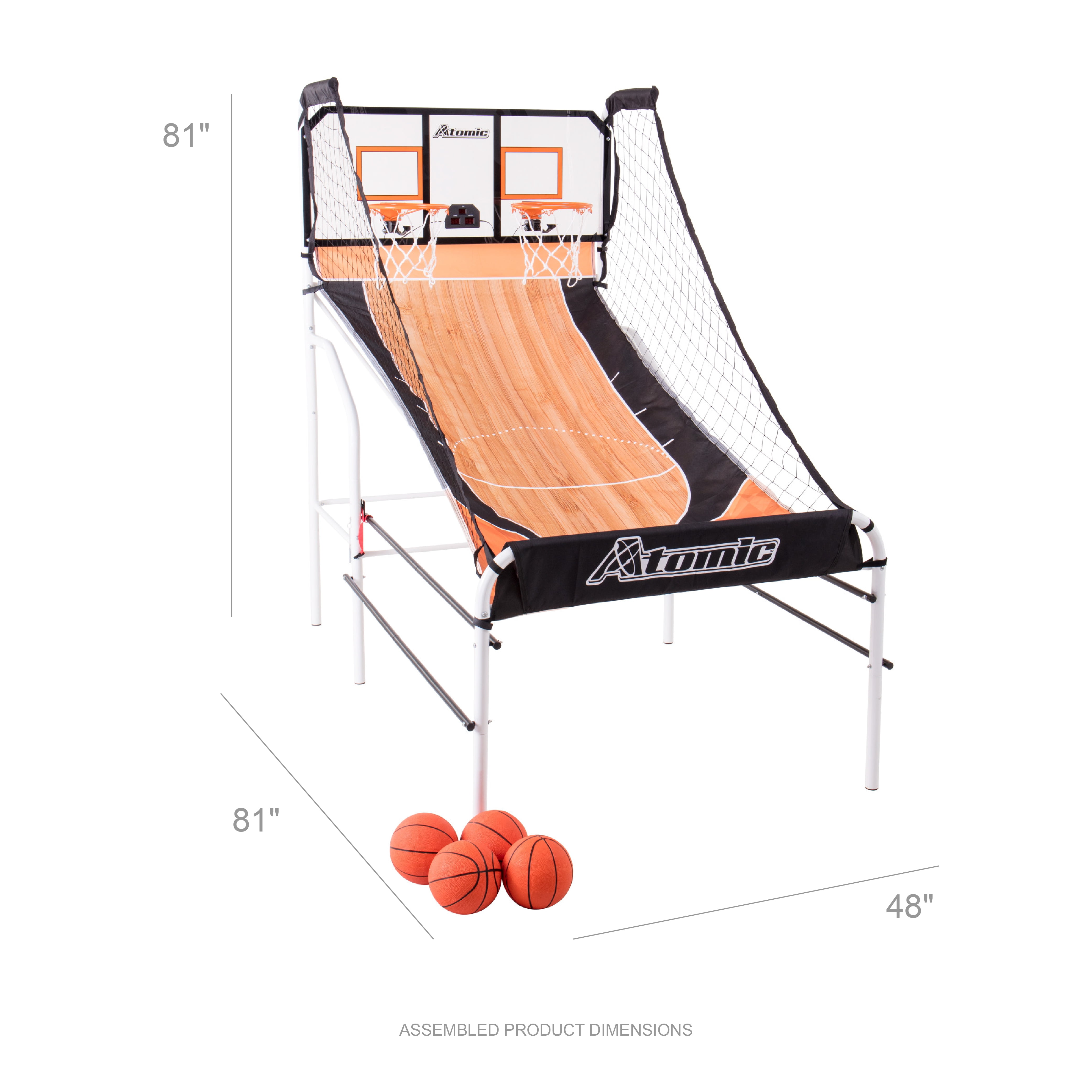 Atomic Slam Dunk Basketball Shootout Includes 4 Miniature Basketballs and Air Pump and Needle - Image 3