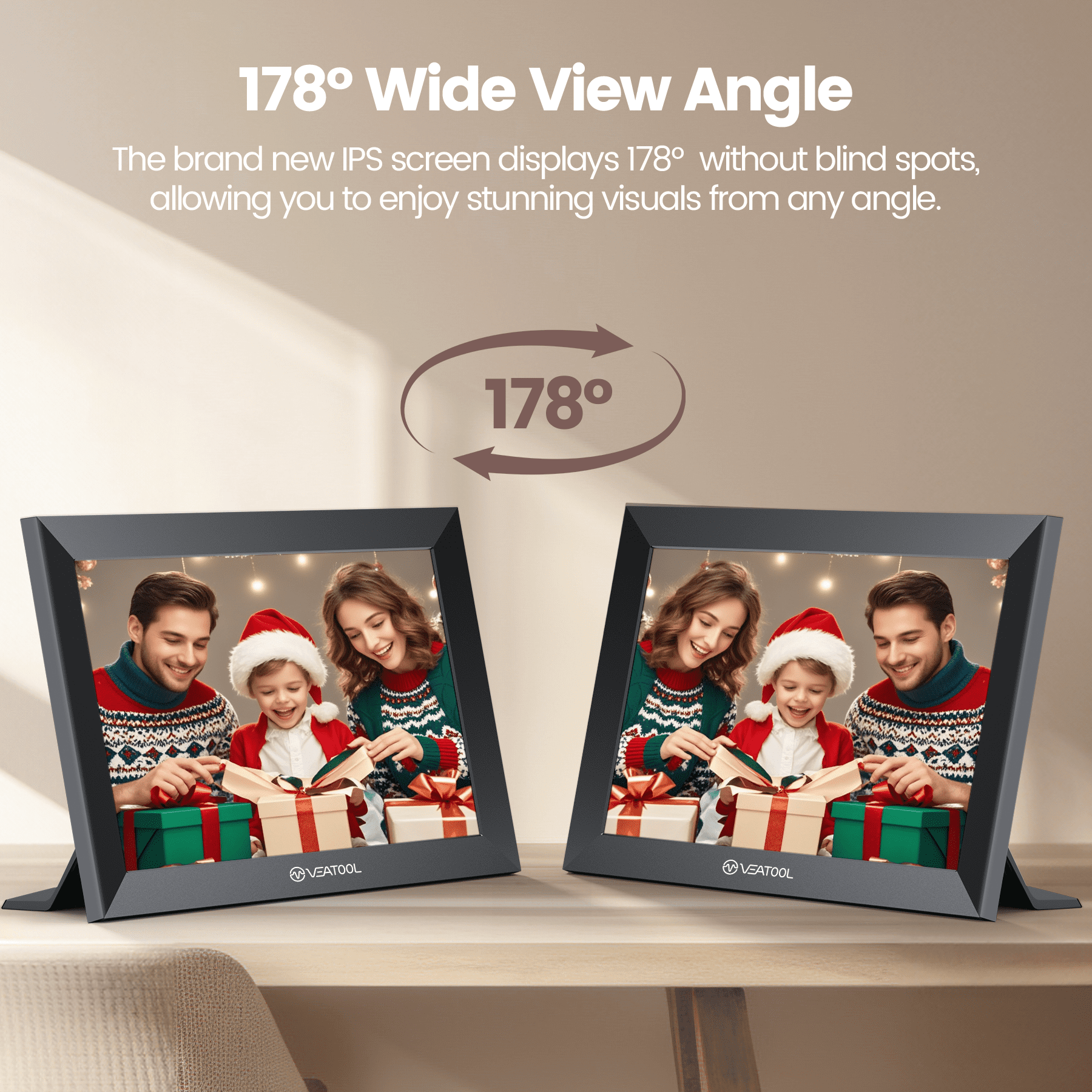 VEAT00L WiFi Digital Picture Frame 10.1 Inch,1280*800 IPS Touch Screen Digital Photo Frame with 32GB Memory, Auto-Rotate, Wall Mountable, Instantly Send Photos or Videos from Anywhere via Uhale App - Image 9