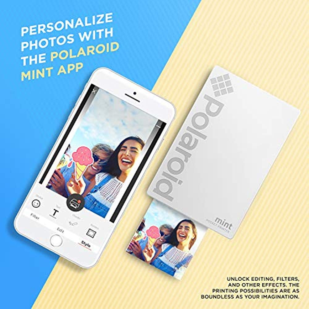Polaroid Mint Pocket Printer with Zero Ink Printing Technology and Bluetooth Connectivity- Black - Image 8