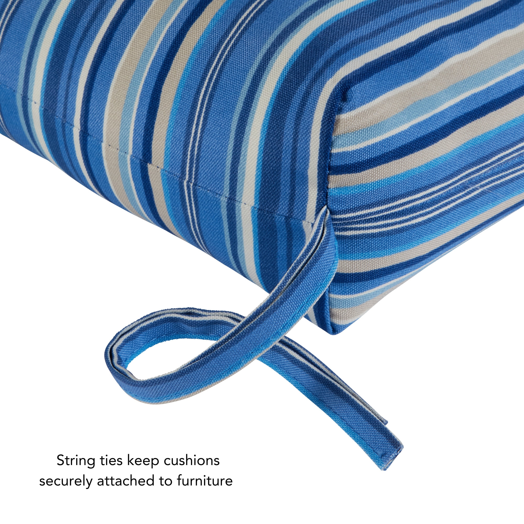 Sapphire Stripe 44 x 22 in. Outdoor High Back Chair Cushion (2-Pack) by Greendale Home Fashions - Image 2
