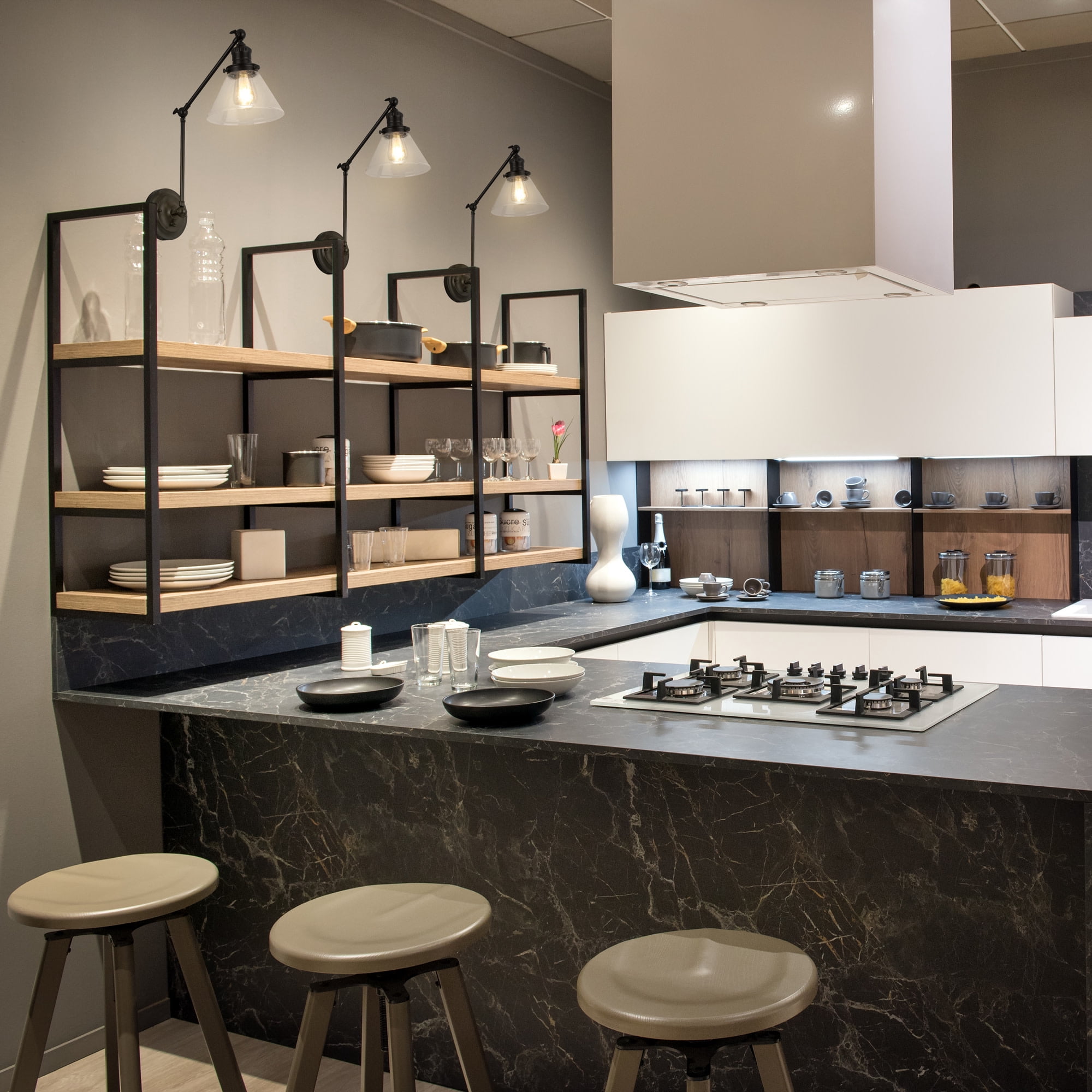 Augustin Black 3-Point Adjustable Arm Wall Sconce With Seeded Glass Shade - Image 14