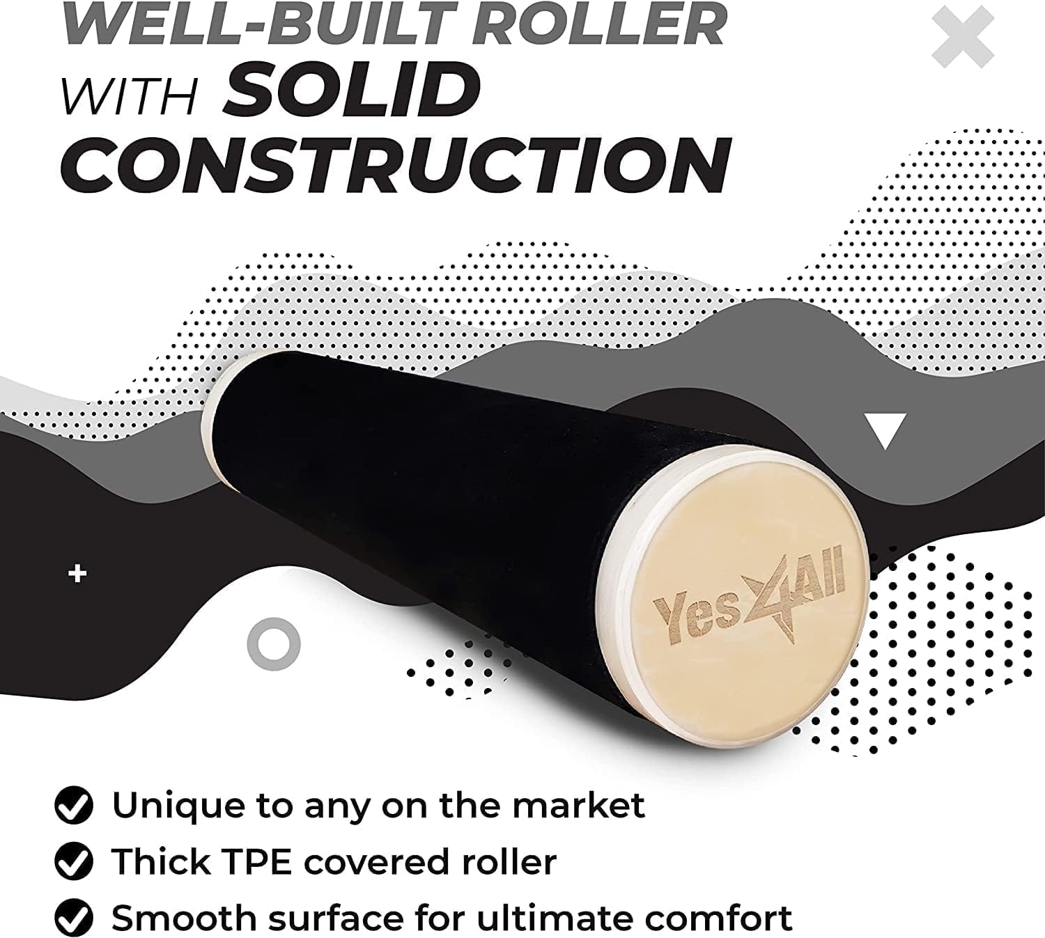 Yes4All Premium Surf Balance Board Trainer with Adjustable Stoppers - 3 Different Distance Options - Gray/Black - Image 4