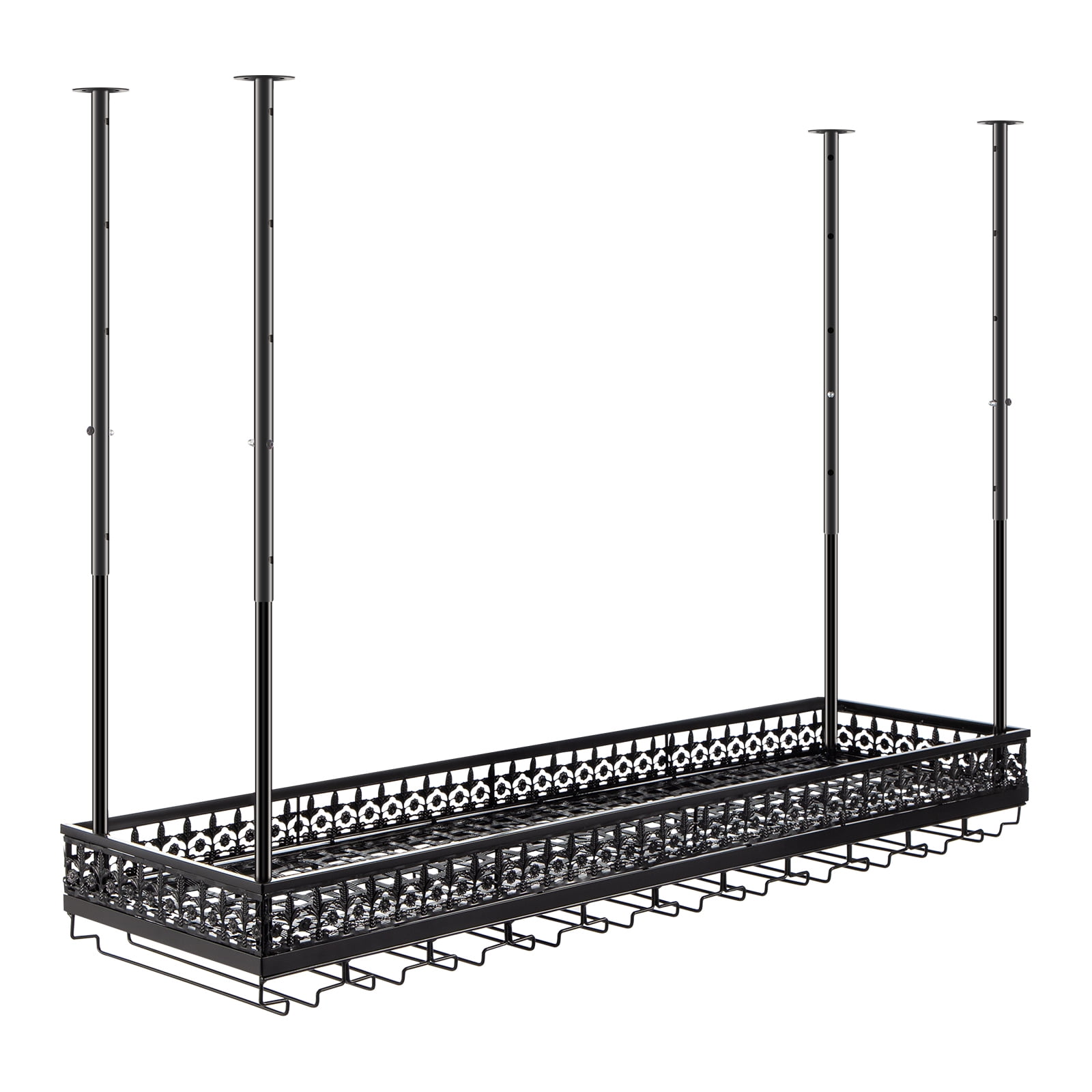 VEVOR Ceiling Wine Glass Rack, 46.9 x 13 inch Hanging Wine Glass Rack, 18.9-35.8 inch Height Adjustable Hanging Wine Rack Cabinet, Black Wall-Mounted Wine Glass Rack Perfect for Bar Cafe Kitchen - Image 9