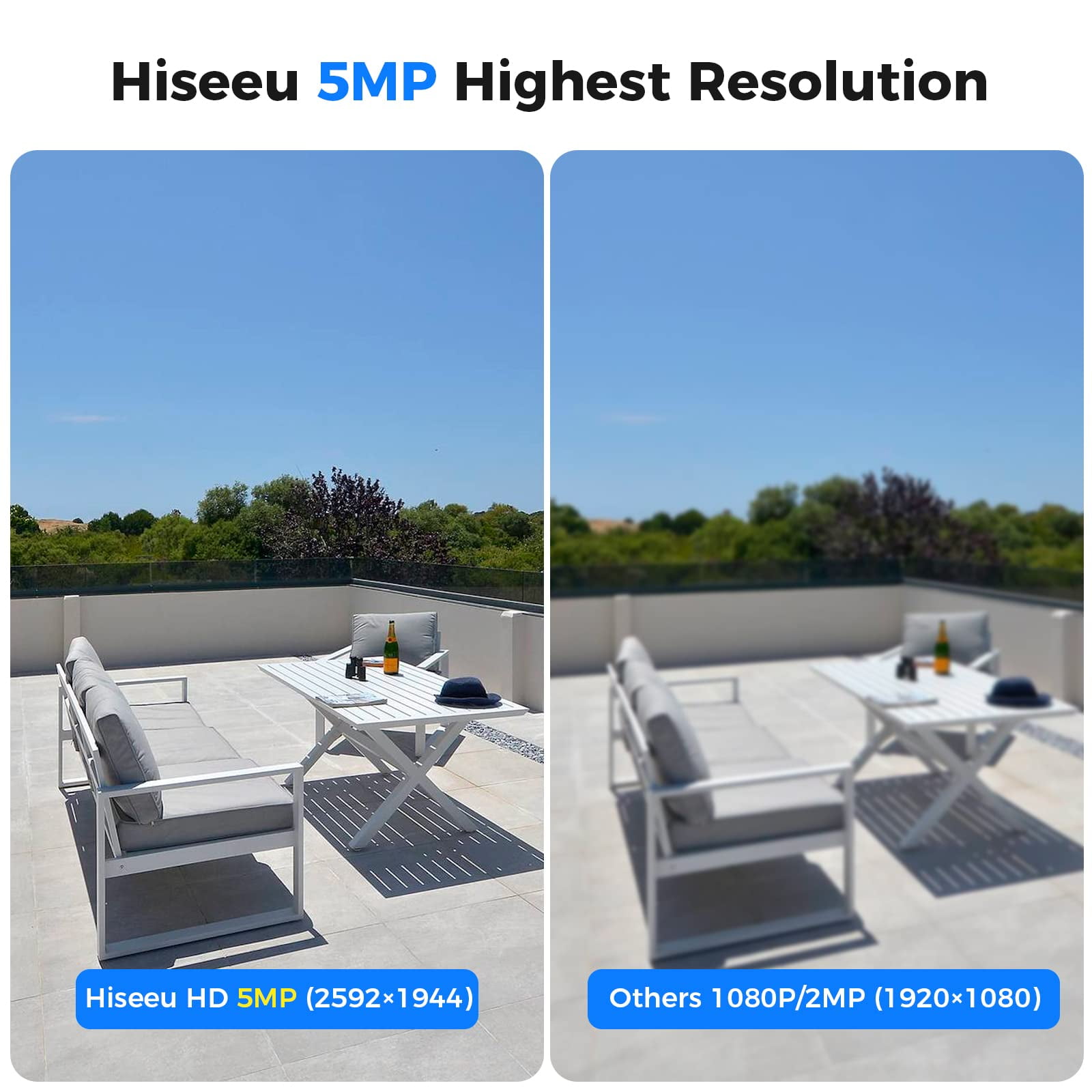 Hiseeu 5MP 8ch Wired Security Camera System Home CCTV Camera Security System w/8pcs Security Cameras Outdoor&Indoor,Remote Access,Person/Vehicle Detection,Night Vision,24/7 Record,3TB HDD - Image 9