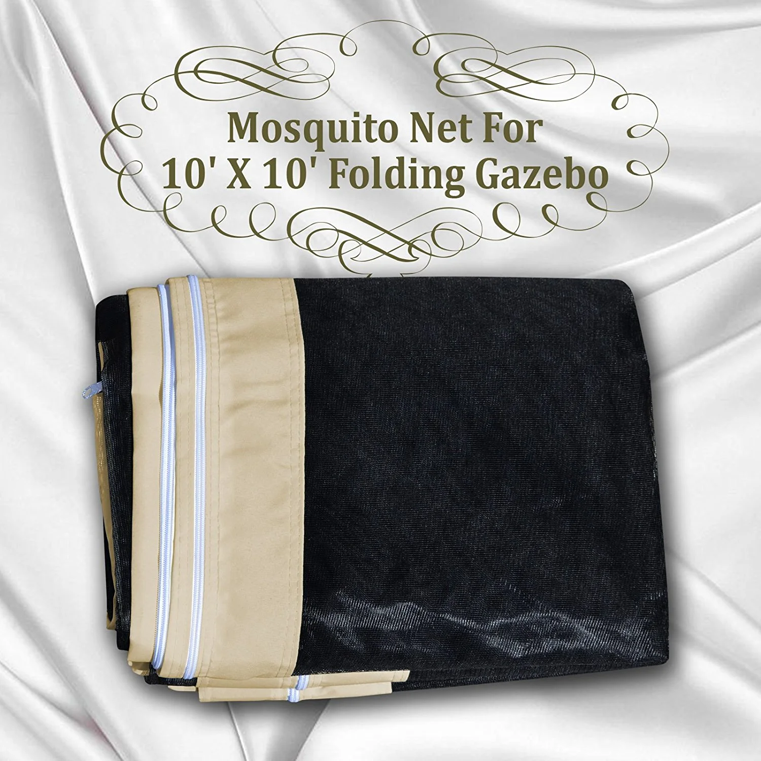 Sunrise 10'x6.4' Mesh Wall Sidewalls for Pop Up Canopy Screen Room, 4-Pieces, Walls Only, Beige - Image 3