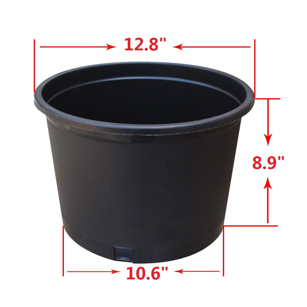 10Pcs Black 5 Gallon Circular Short Seedling Pots Plastic Plant Pots Seedling Cups Nursery Pots Plant Containers - Image 3