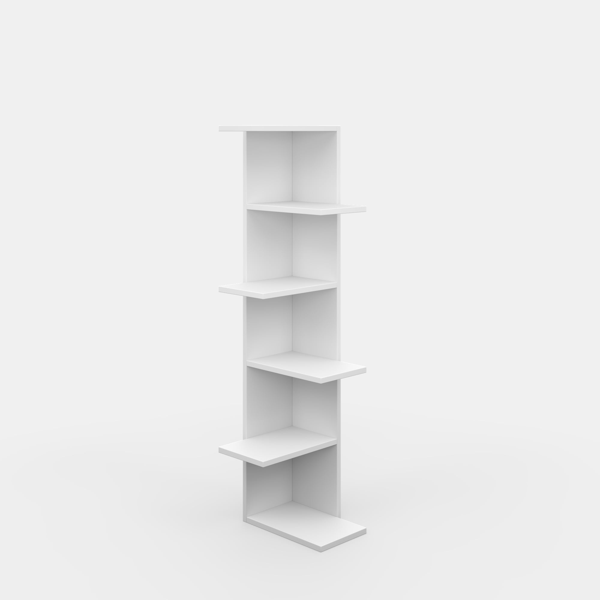 Ada Home Decor Furniture Multiple Tier Open Shelf White Bowcott Modern Bookcase - Image 6