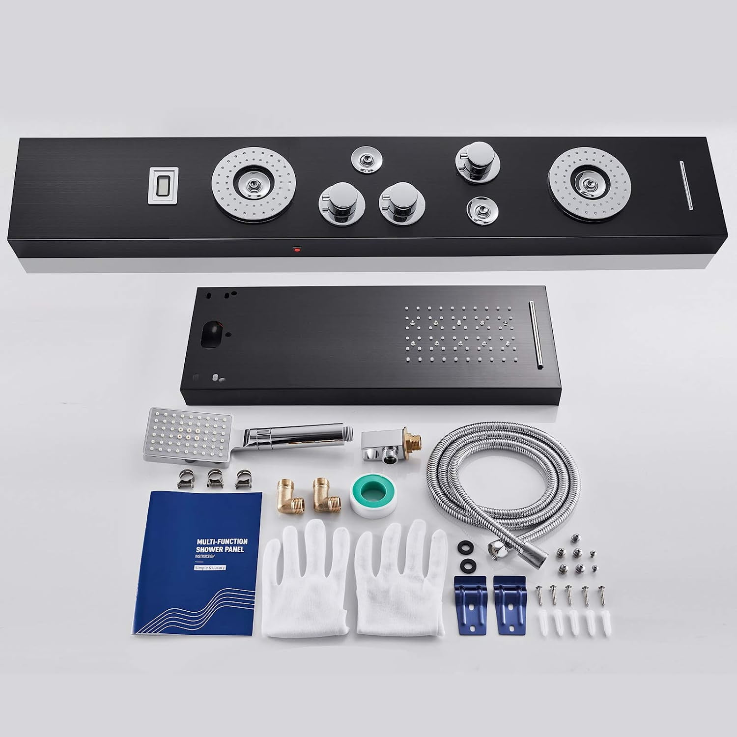 Zovajonia LED Shower Panel Tower System, Multi-Functions Shower Tower, Waterfall Showerhead, Shower Jets, Stainless Steel Rain Shower System Oil Rubbed Bronze - Image 7