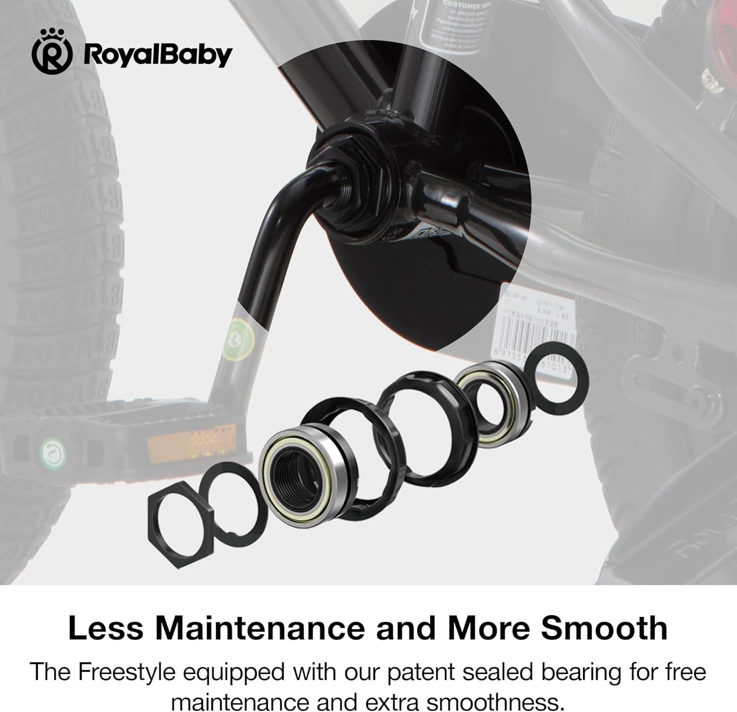 Royalbaby Freestyle 14" Bicycle for Boys and Girls Ages 3-6 Years, Black - Image 4