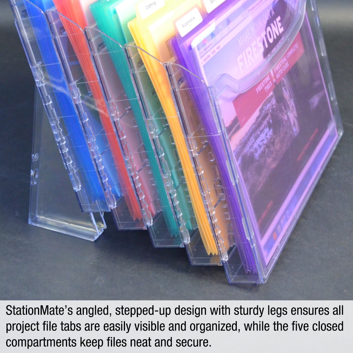 Ultimate Office StationMate™ StepUp File Desktop Organizer with PocketFiles (Includes 25, 5th-Cut PocketFiles) - Image 6