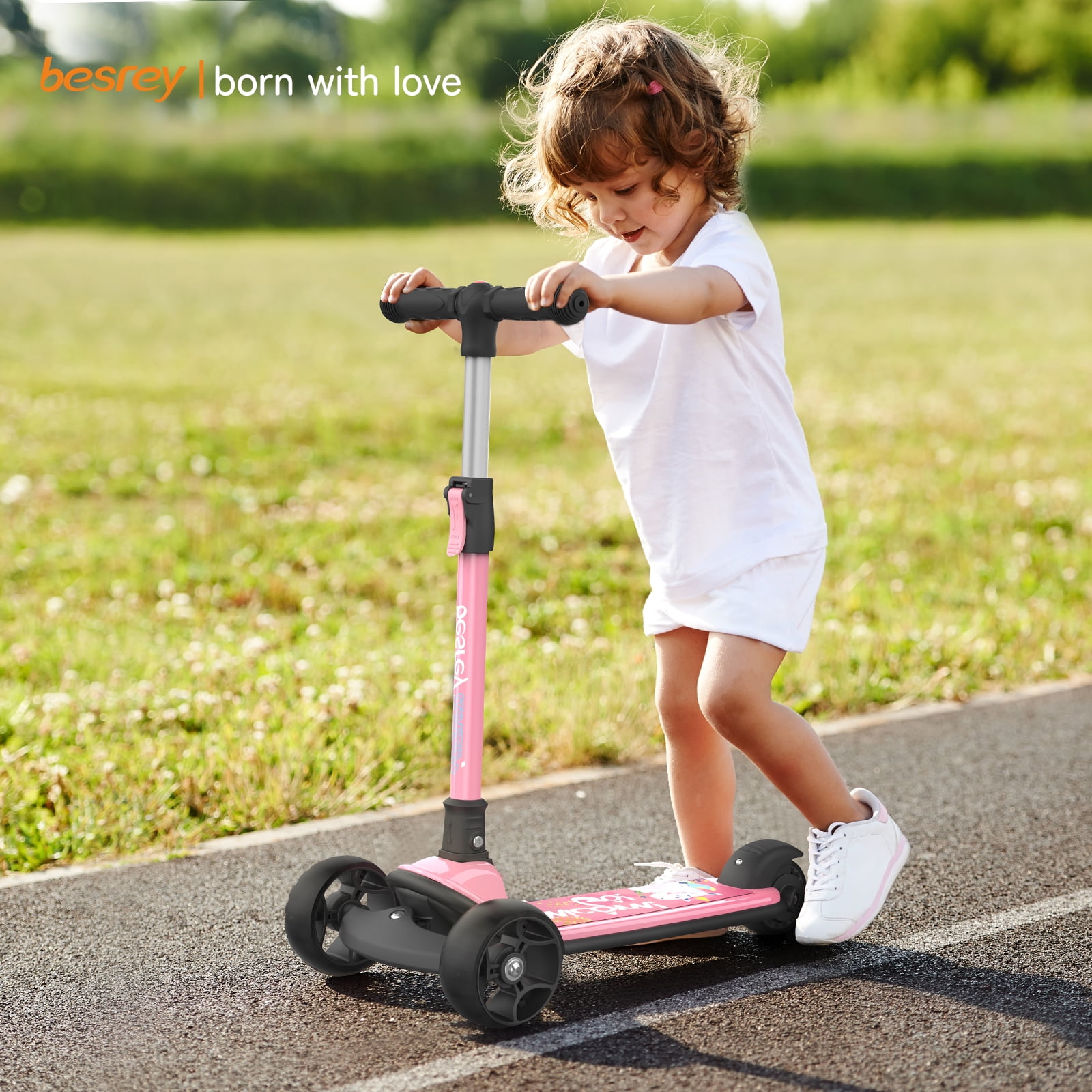 Besrey Kids Scooter 3 Wheel for Ages 3-10 Years Boys/Girls,Kick Scooter forToddler with LED Light Wheels and Adjustable Height,Pink - Image 11