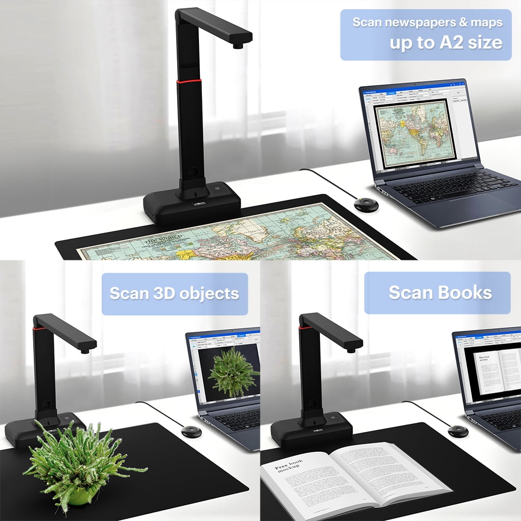 VIISAN S21 23MP A2/A3 Book Document Camera Scanner Large Format Overhead Multi-Language OCR - Image 8