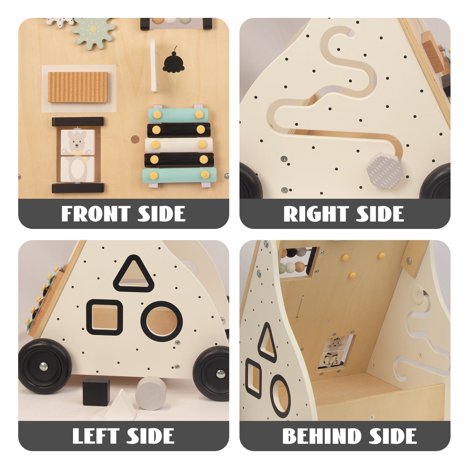 WOODENFUN Wooden Baby Push Walker for 1 Year Old Up,9 in 1 Baby Learning Walking Toys with Shape Sorter, Christmas Birthday Gifts for 1 2 3 Year Old Boys Girls Toddlers - Image 3