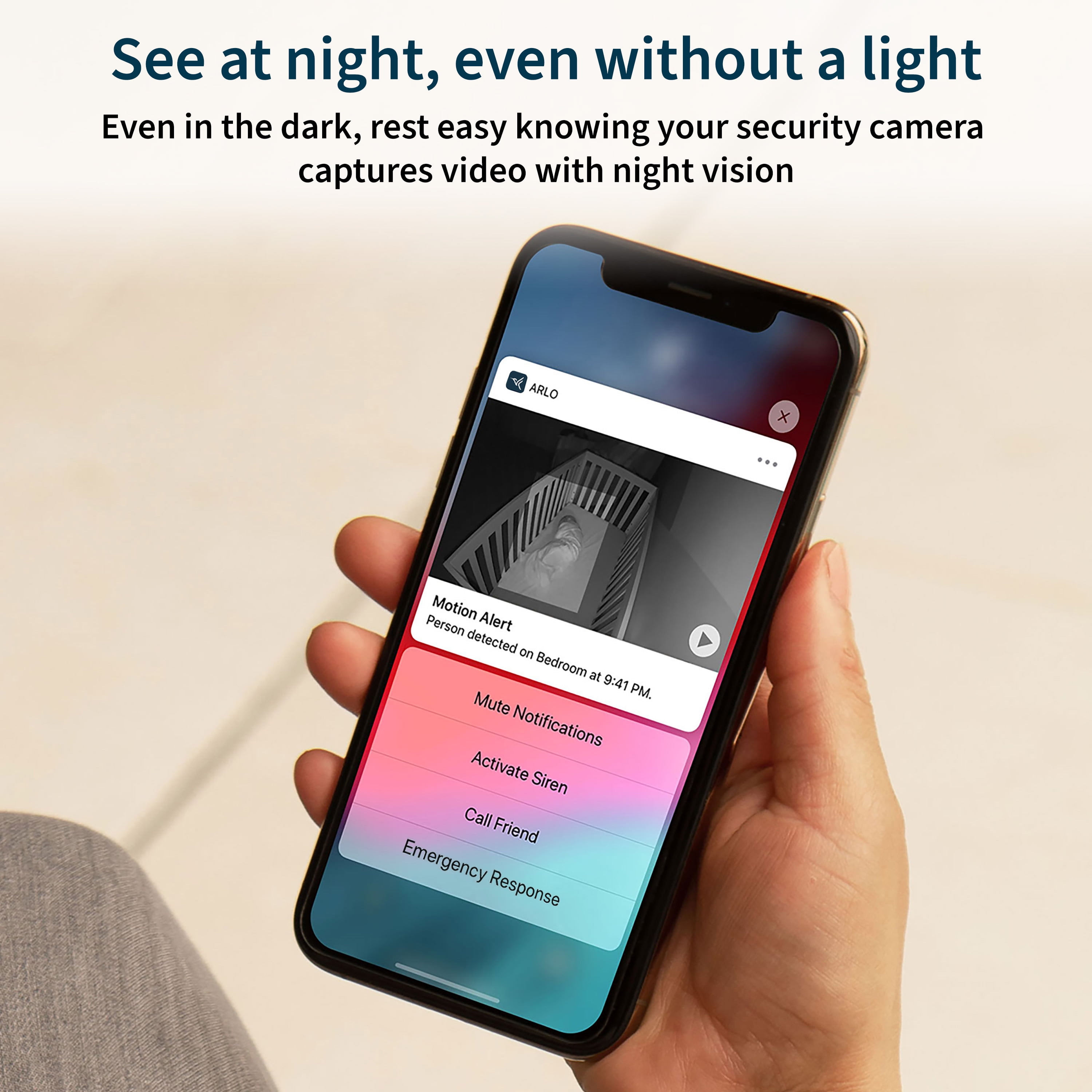 Arlo Essential Indoor Camera - 1080p Video with Privacy Shield, Plug-in, Night Vision, 2-Way Audio, Siren, Direct to WiFi No Hub Needed, Wireless Security, White - VMC2040 - Image 7