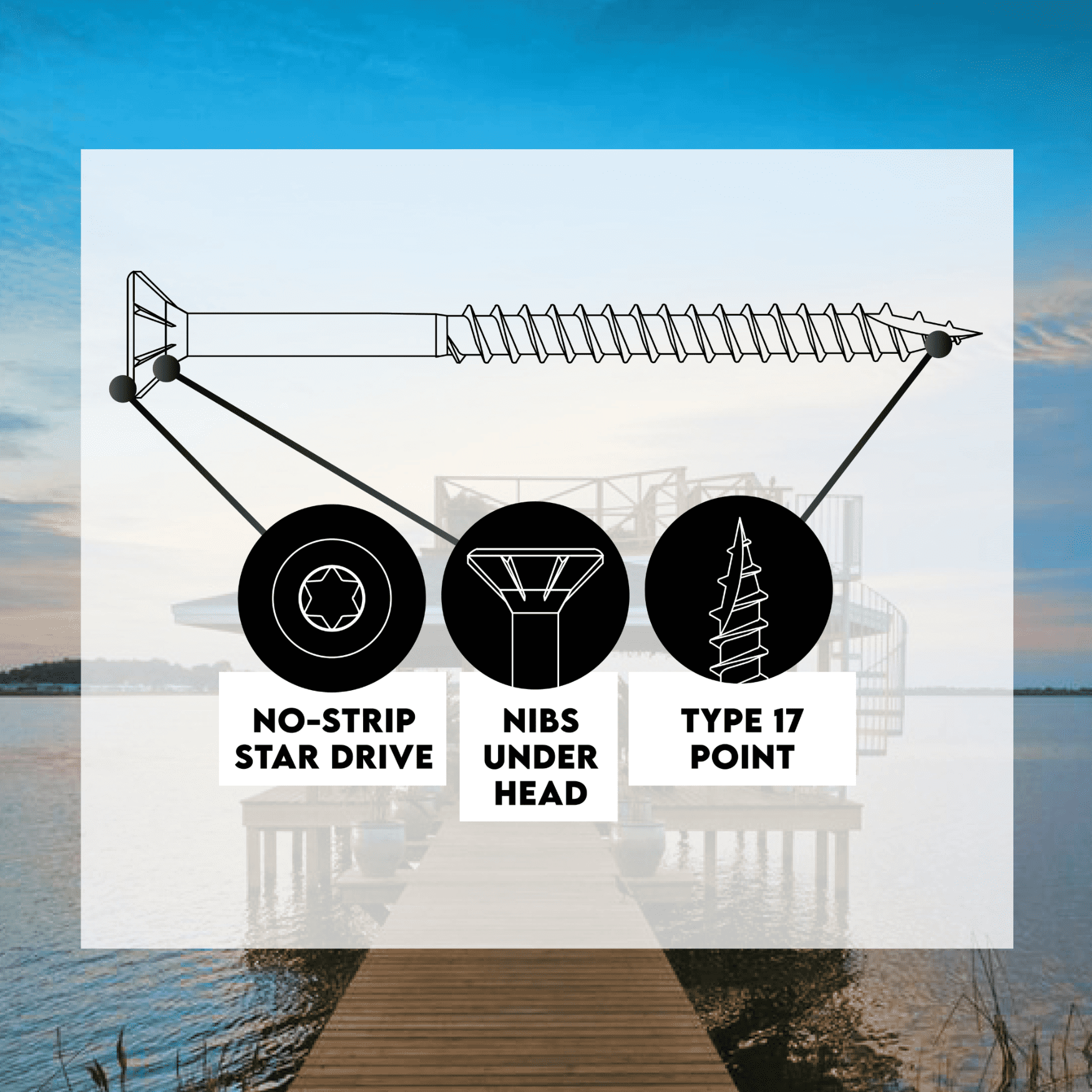 #10 x 3 Inch 316 Marine Grade Stainless Steel Wood Screws 350 Pack T25 Star Drive Type 17 Point for Docks, Decks, Jetties, Fences or Any Coastal Marine Construction by Eagle Claw Fasteners - Image 3