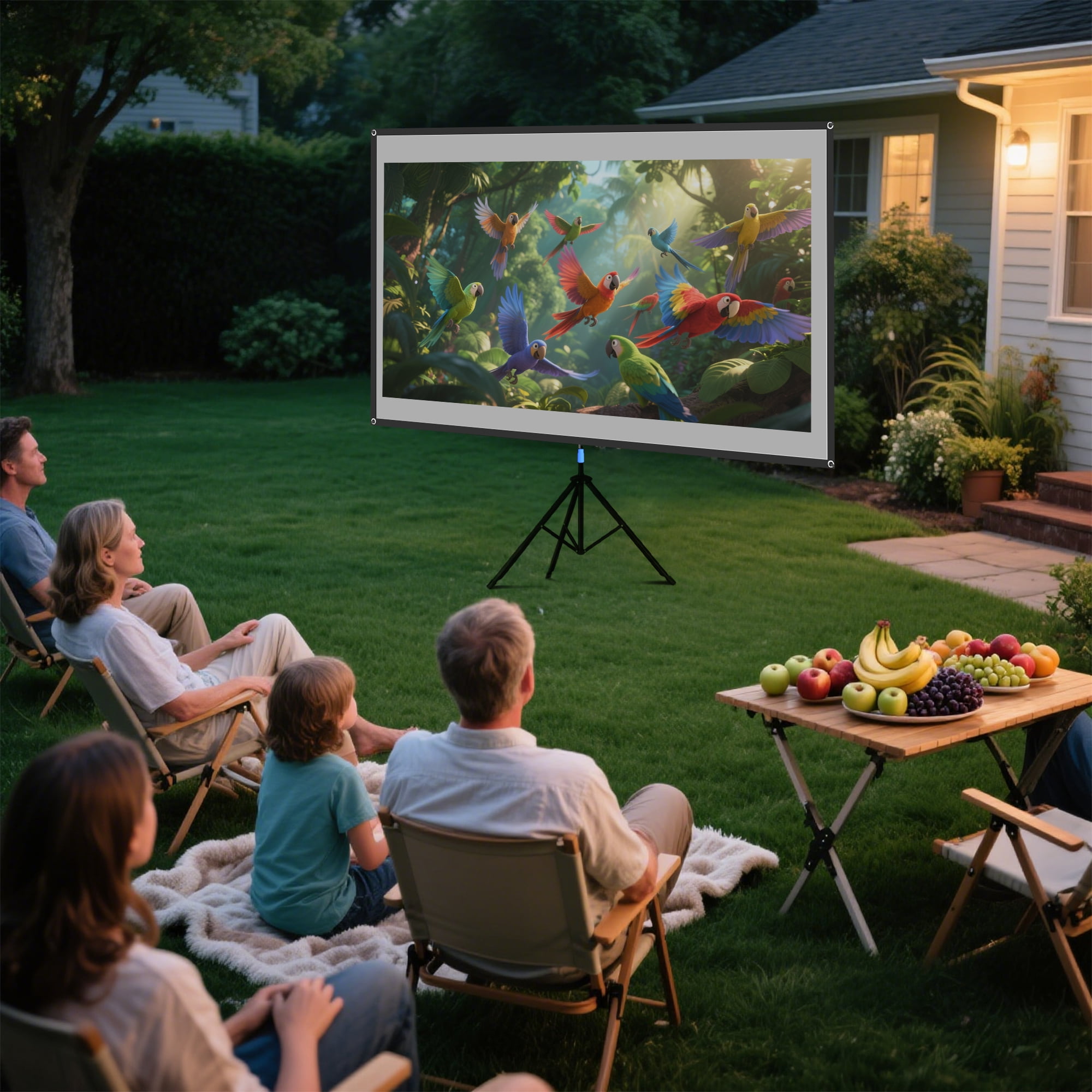 Visulapex Outdoor Projector Screen with Stand 80 inch, Portable Projector Screens for Outside Theater Home Backyard Movies - Image 5