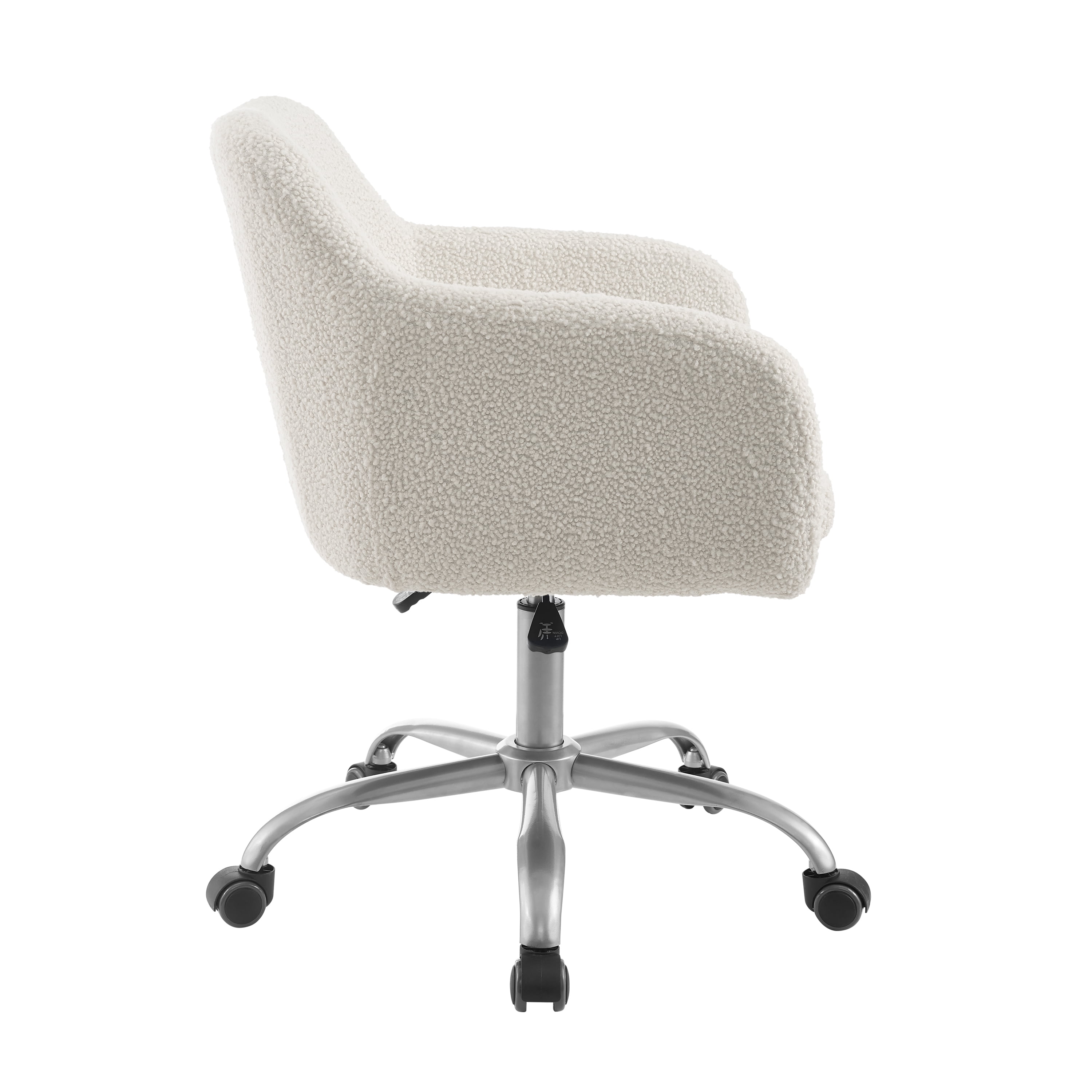 Linon Rylen Mid-Back Swivel Office Chair, Sherpa - Image 5