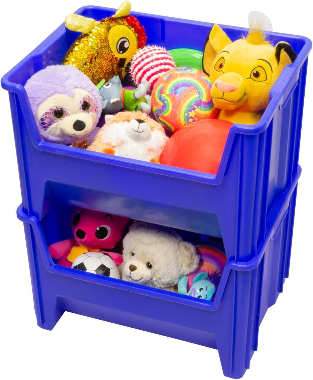 Akro-Mils Stak-N-Store 13017 Large Storage Bins, Stackable Heavy Duty Containers, 15"x20"x12.5", Blue, 3-Pack - Image 9