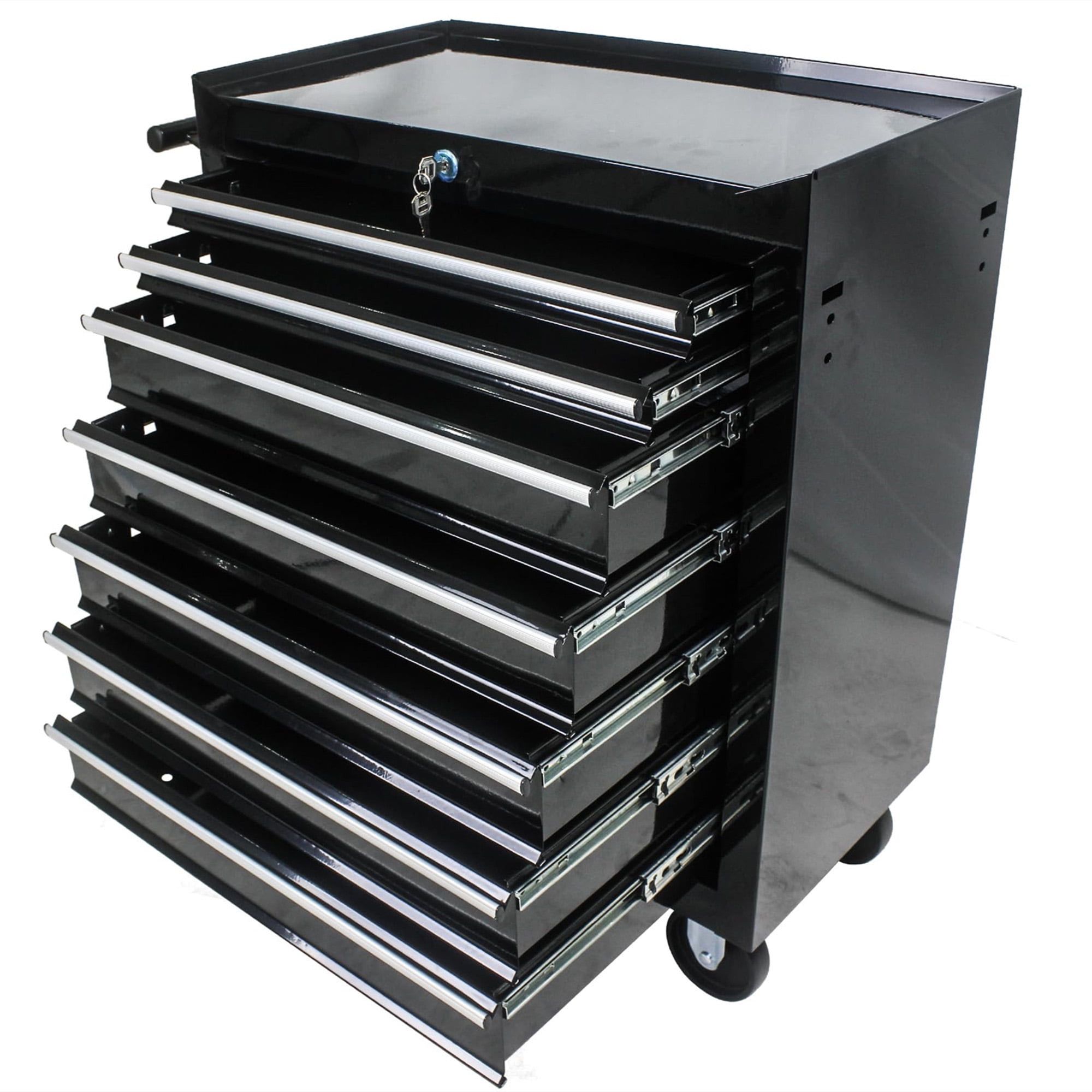 Aukfa Tool Chest, 24.5 in 7-Drawer Steel Rolling Tool Box on Wheels for Workshop Garage, Black - Image 10