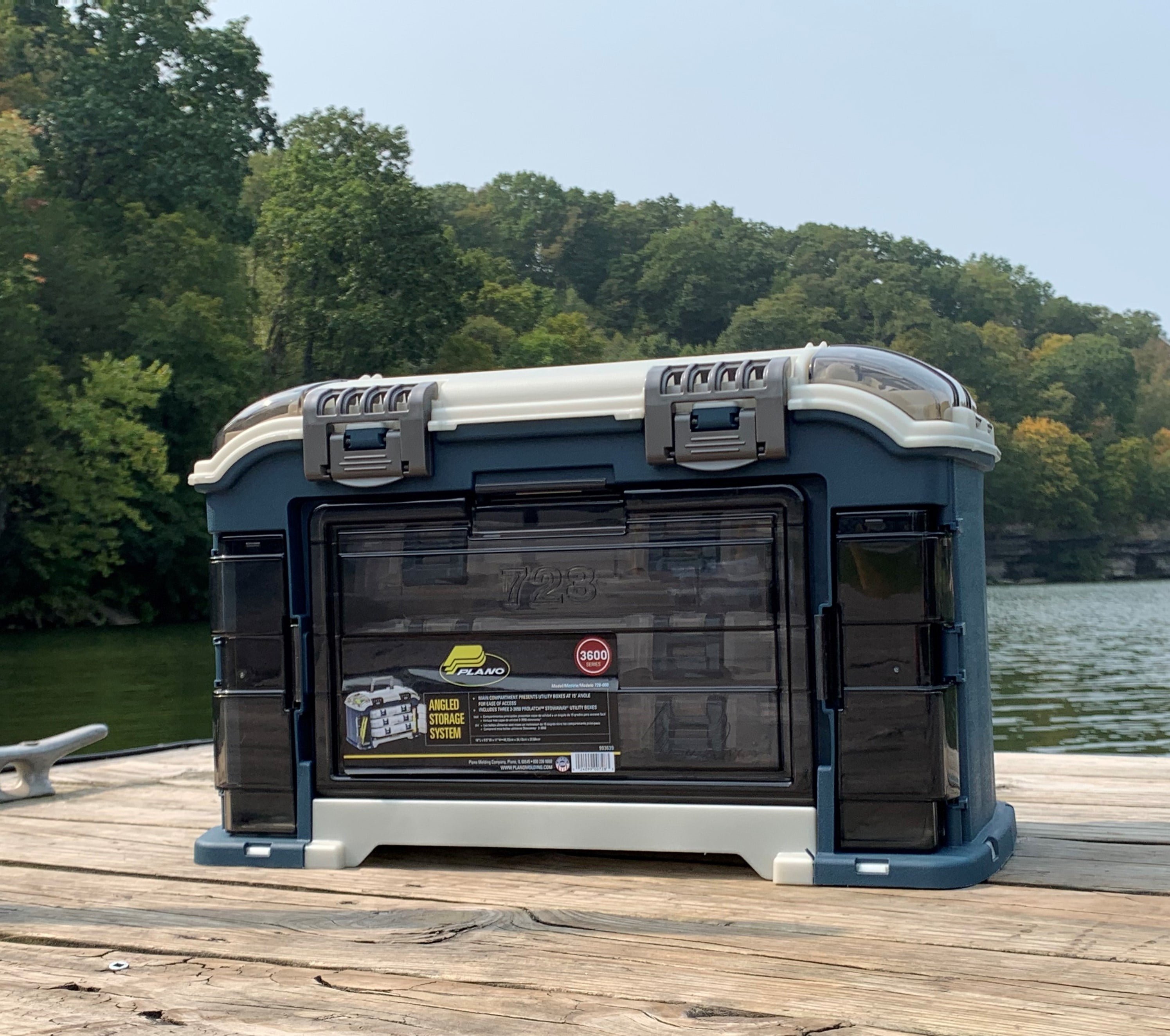 Plano Elite Angled Tackle System 3700, Blue and Silver - Image 8