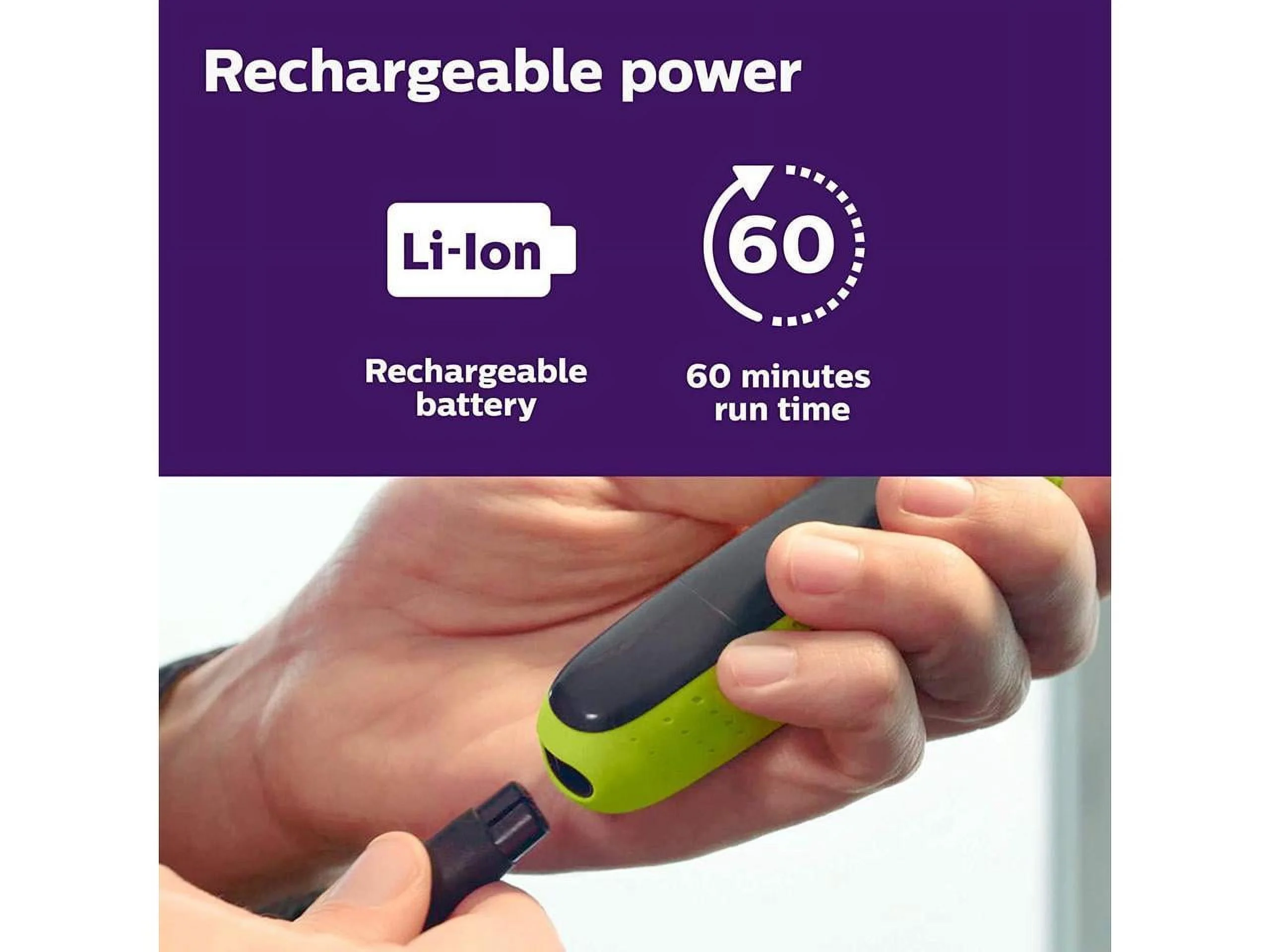 Philips Norelco Oneblade Hybrid Electric Beard Trimmer and Shaver Kit, Electric Razor for Men + NeeGo Case for Philips Norelco One Blade - Image 3