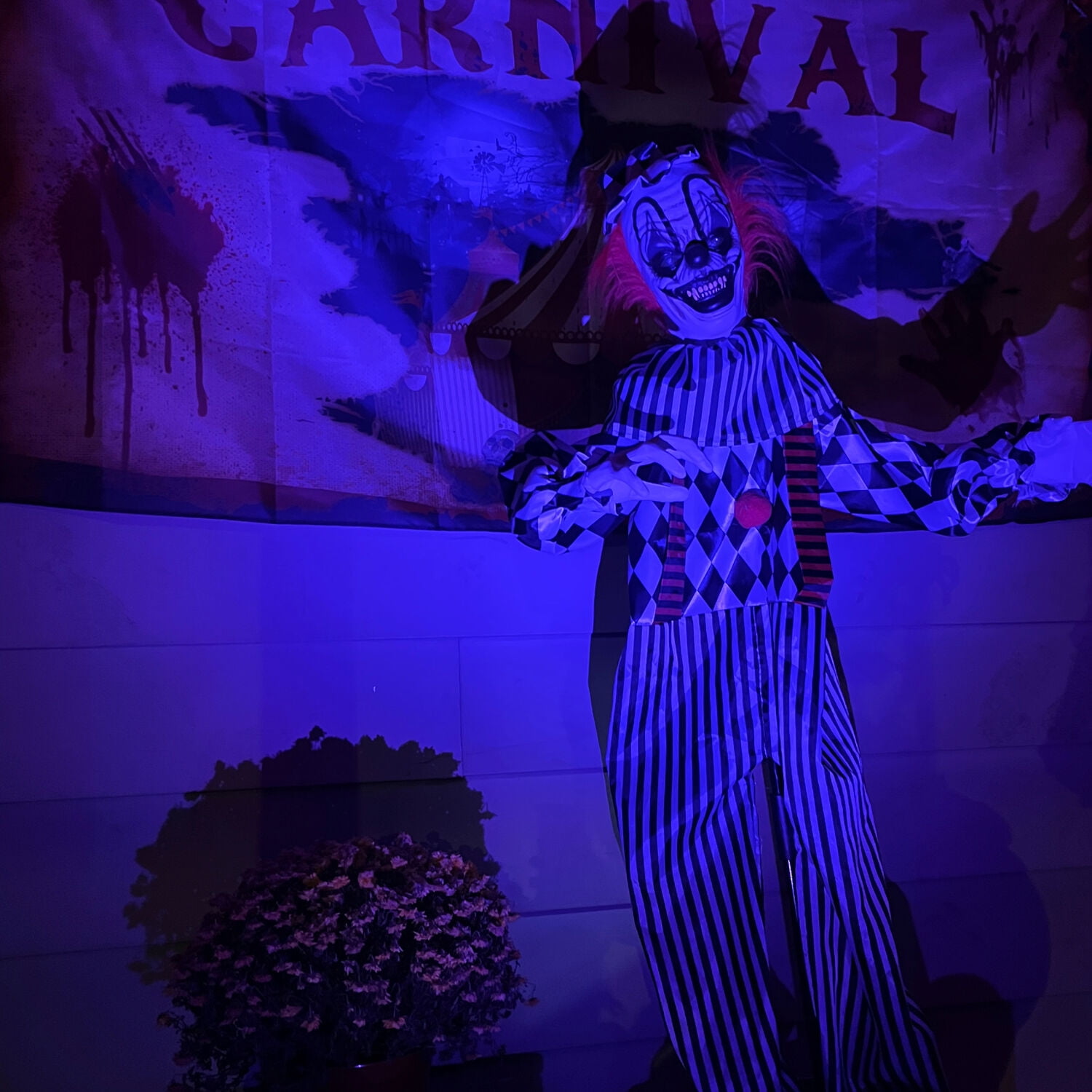 Haunted Hill Farm 6 ft Animatronic Pop-Up Two-Headed Clown with Light-Up Eyes for Scary Halloween Decoration, HHCLOWN-32FLSA - Image 14