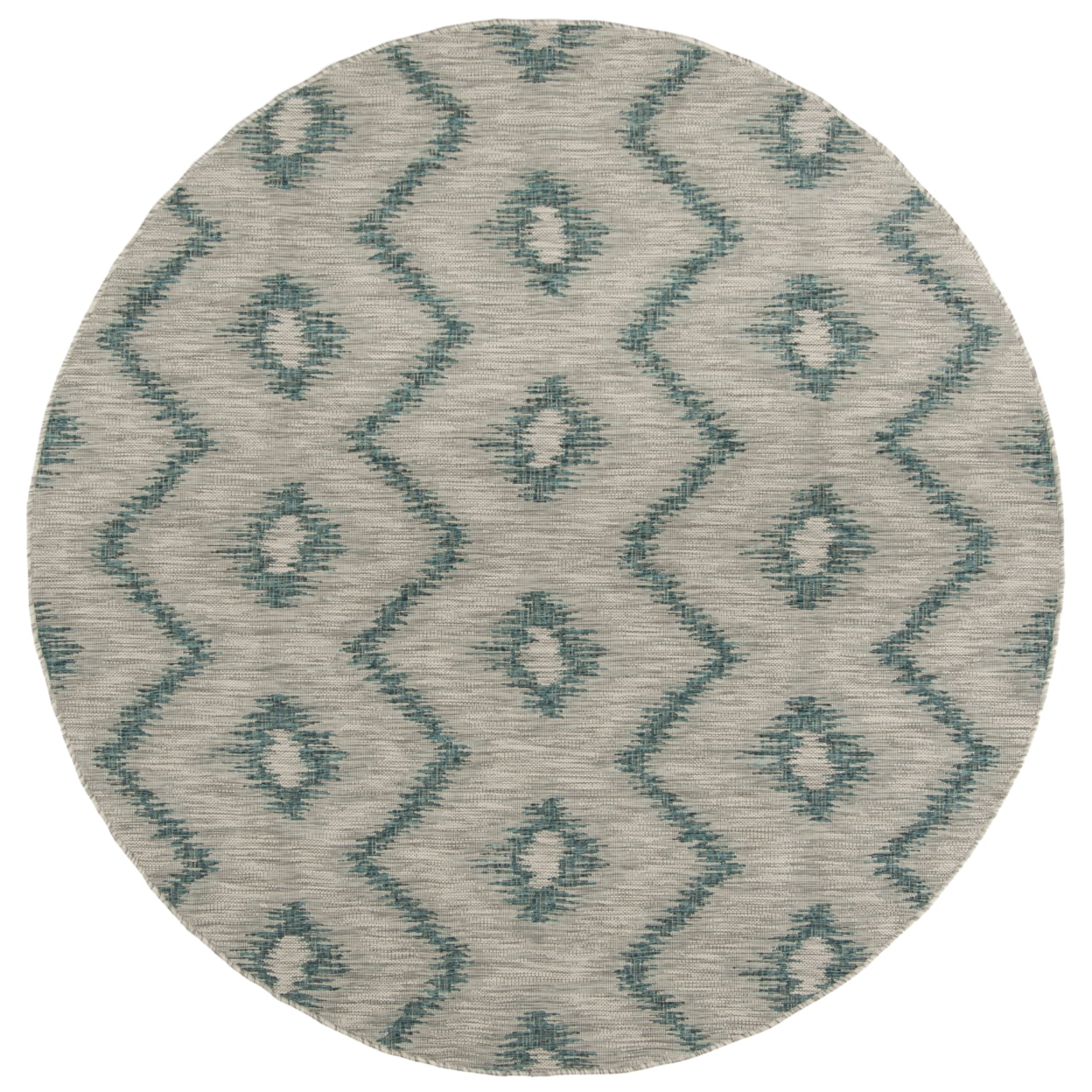 SAFAVIEH Courtyard Clark Chevron Indoor/Outdoor Area Rug, Grey/Blue, 6'7" x 9'6" - Image 5