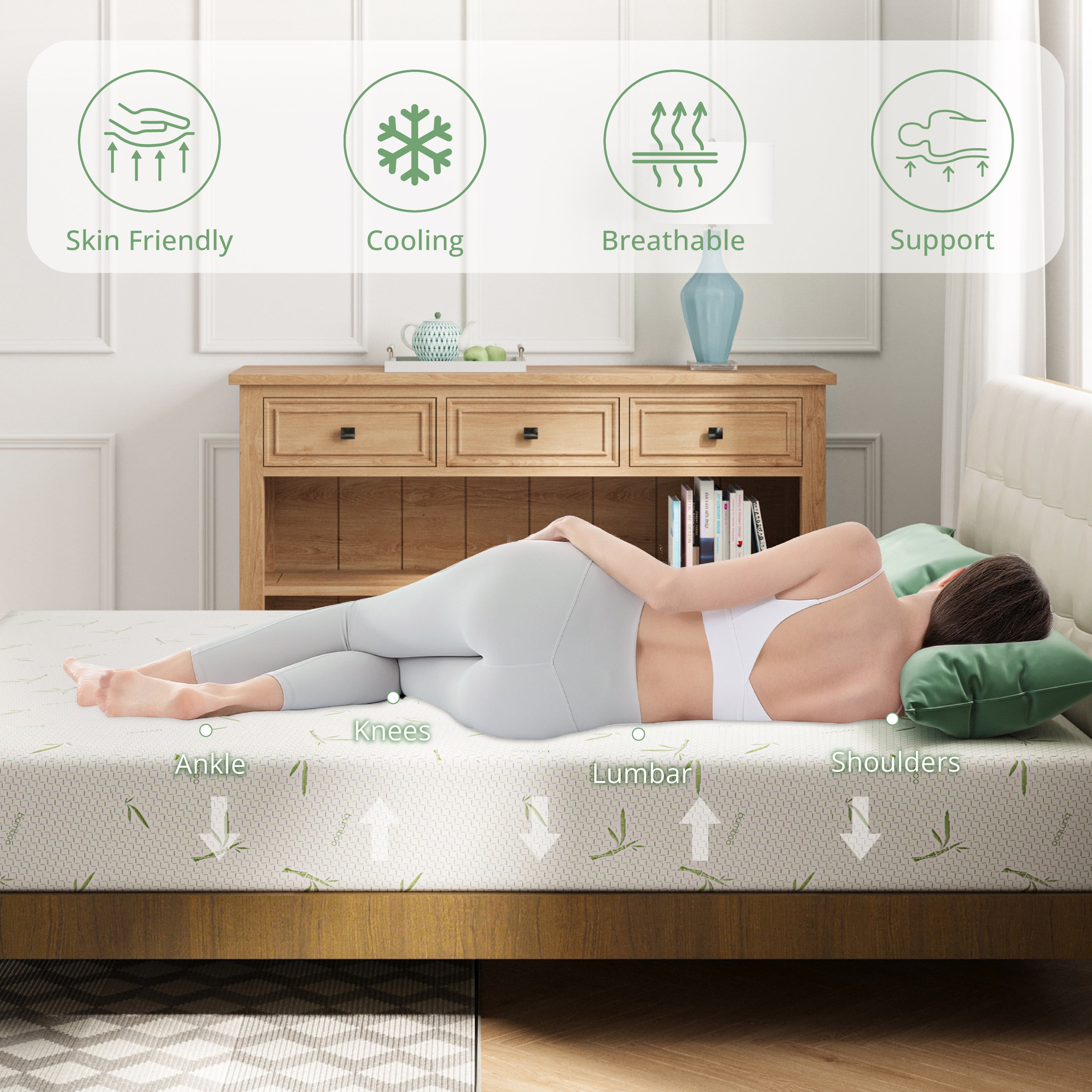 Arctus Twin Mattress, 8 inch Gel Memory Foam Mattress in a Box, Medium - Image 3