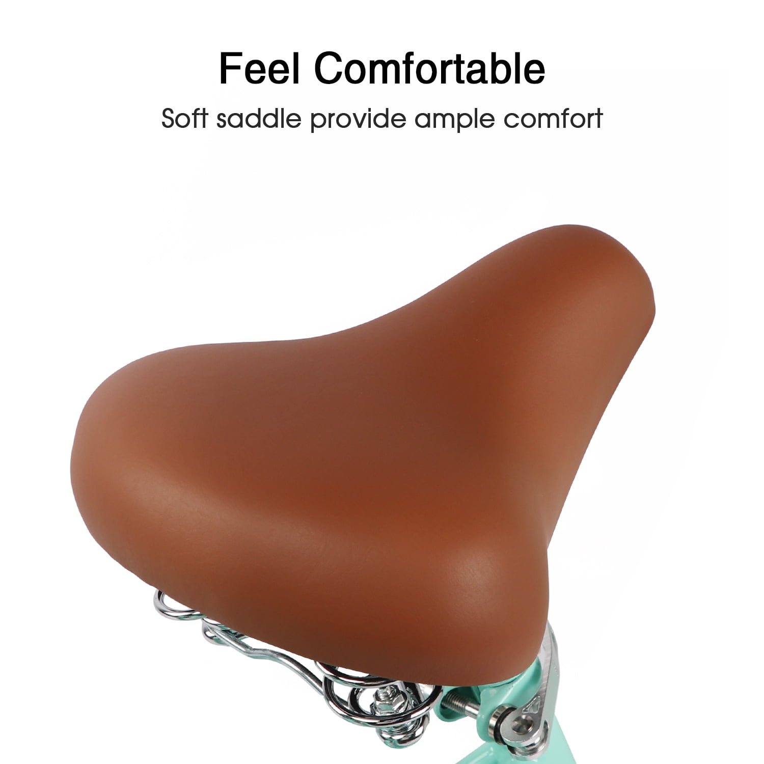 Glerc Missy 20" Girl Bicycle for Youth Over 6 Years Old Kids, Teenager with Wicker Basket, Mint Green - Image 3