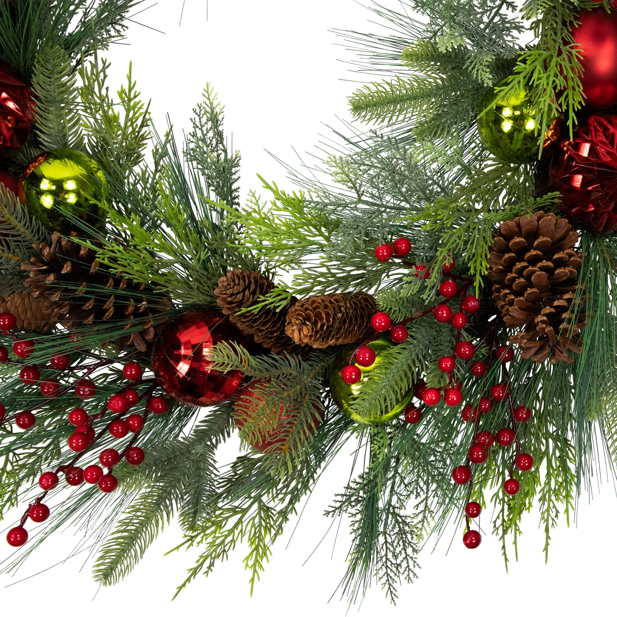 Northlight Real Touch™ Berries, Pinecones and Ornaments Artificial Christmas Wreath - 36" - Unlit - Image 8
