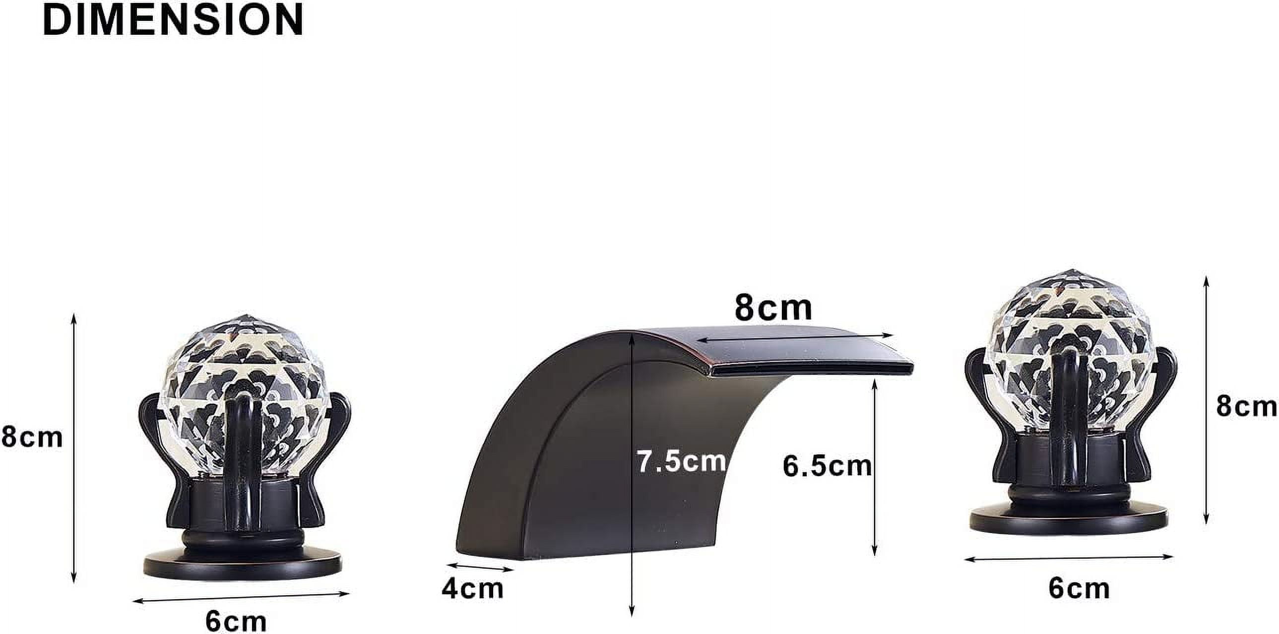 Zovajonia 63D-HSJXM Widespread Oil Rubbed Bronze Vanity Mixer Faucet - Image 3