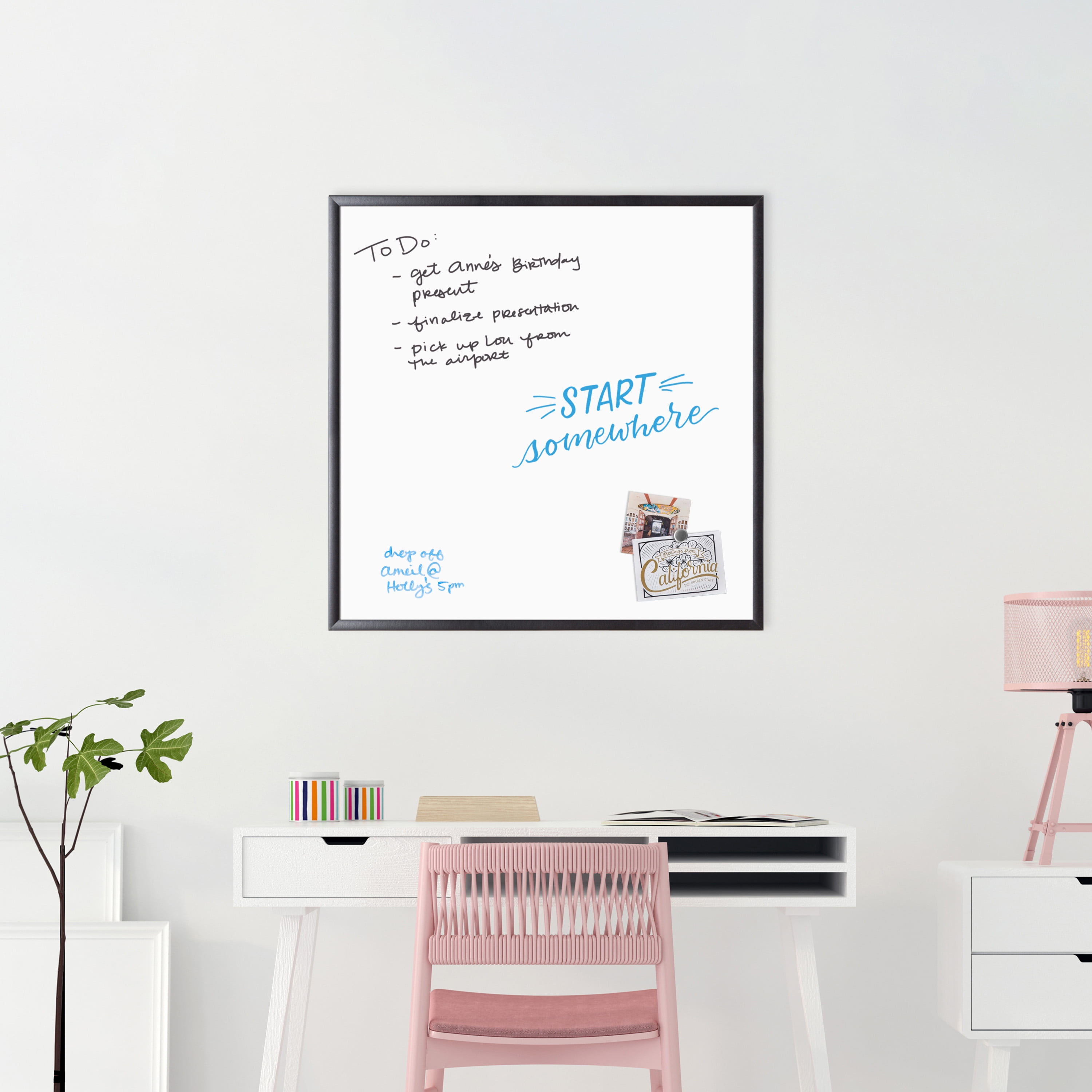 U Brands Magnetic Dry-Erase Board, 35 x 35 inches, Black MDF Frame - Image 3