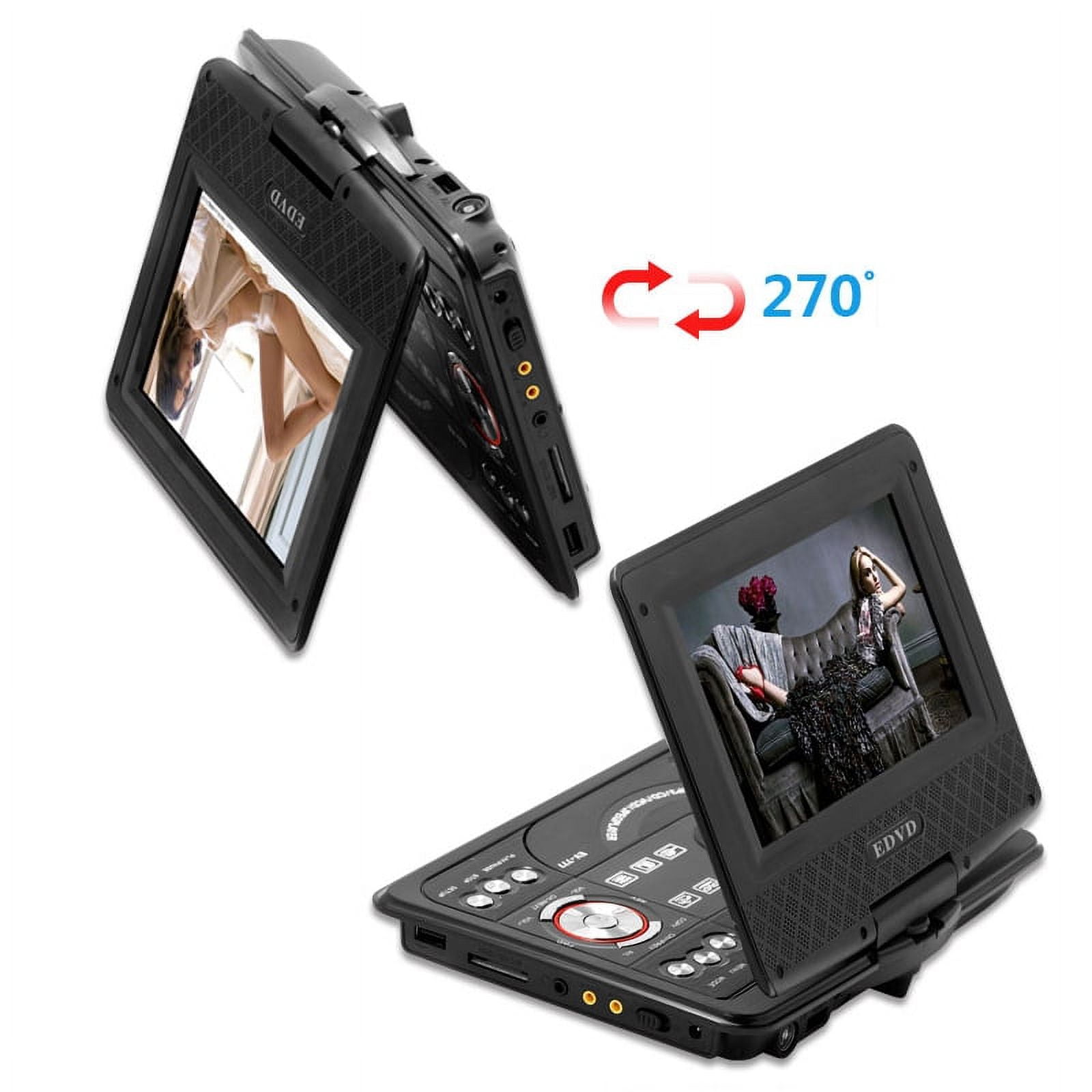 Leyeet 7.8" Portable DVD Player with 6.8" Swivel Screen, Car DVD Player with High Volume Speakers, with Gaming Capabilities, Remote Control, Support Sync TV, 2650x1440 Resolution - Image 6