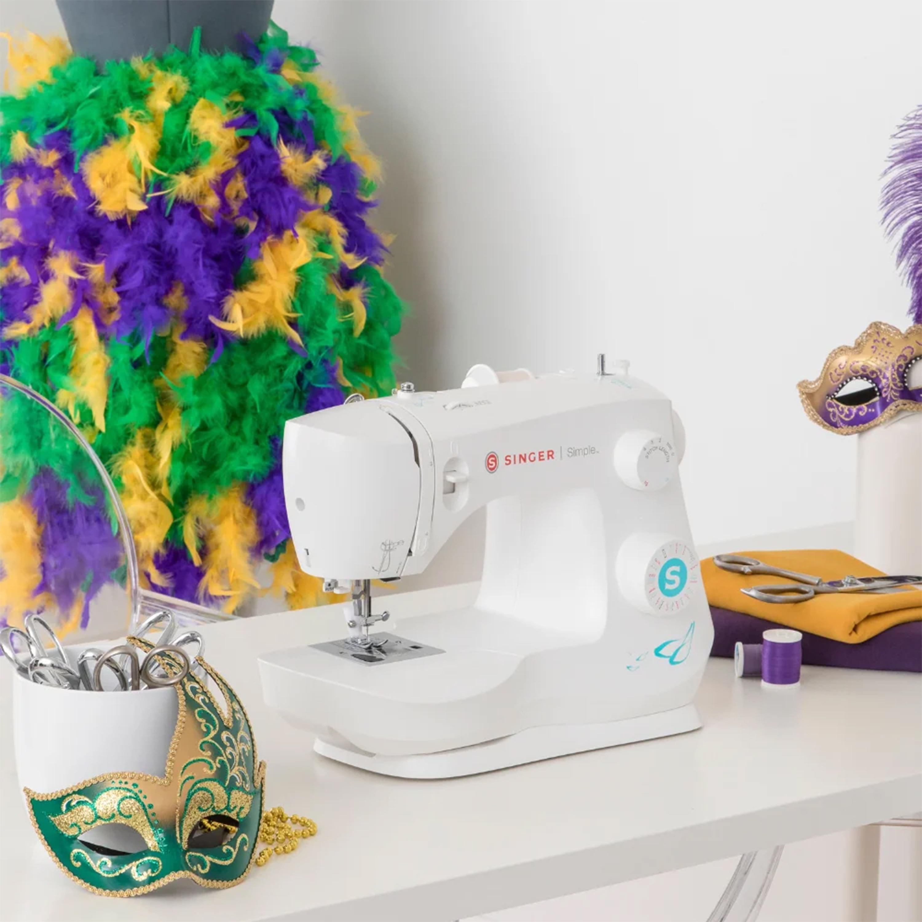 SINGER Simple 3337 Lightweight & Portable Sewing Machine With 108 Stitch Applications, LED Light & 1-step Buttonhole | Used for Crafting and Sewing - White - Image 13