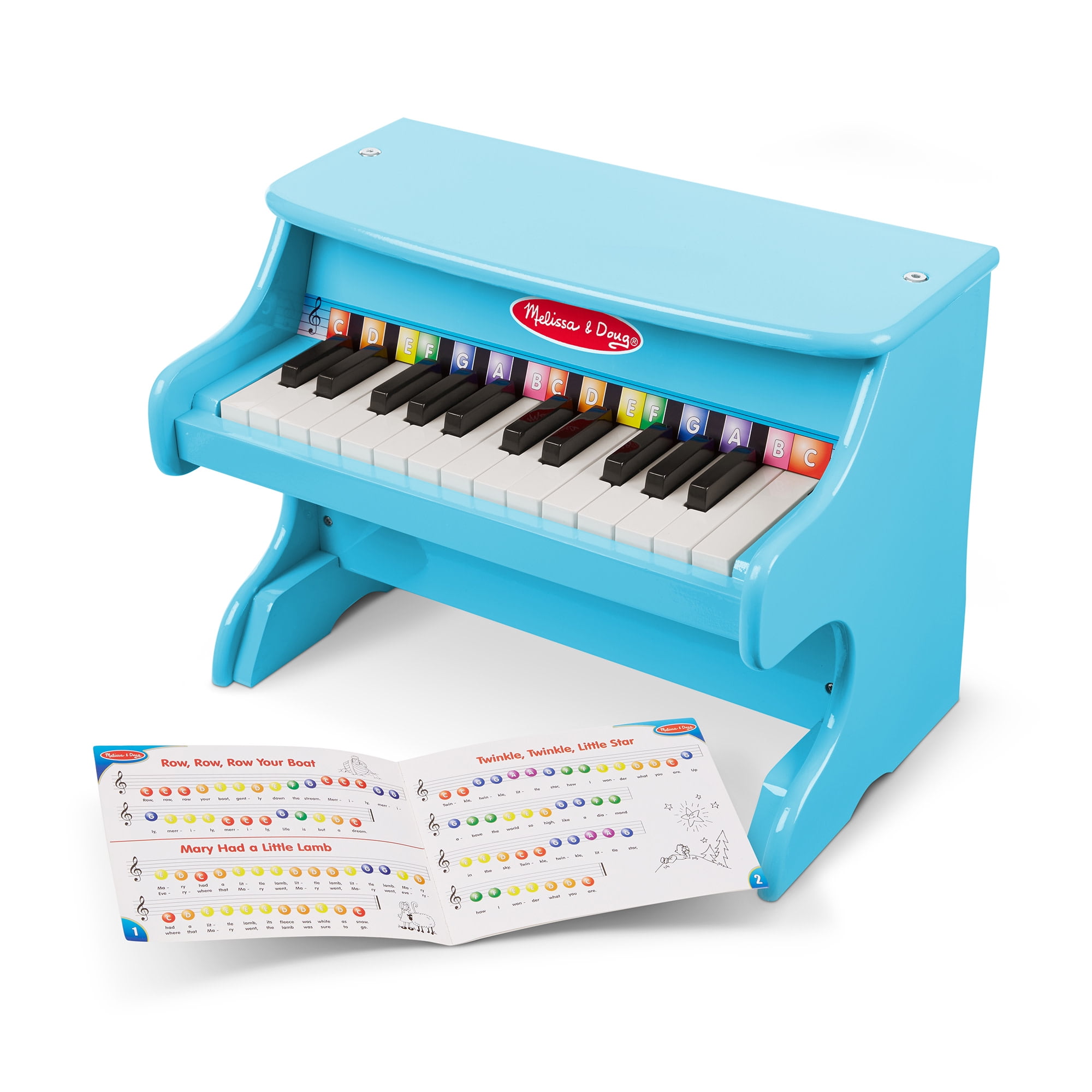 Melissa & Doug Learn-to-Play Piano with 25 Keys and Color-Coded Songbook - Blue - Image 3