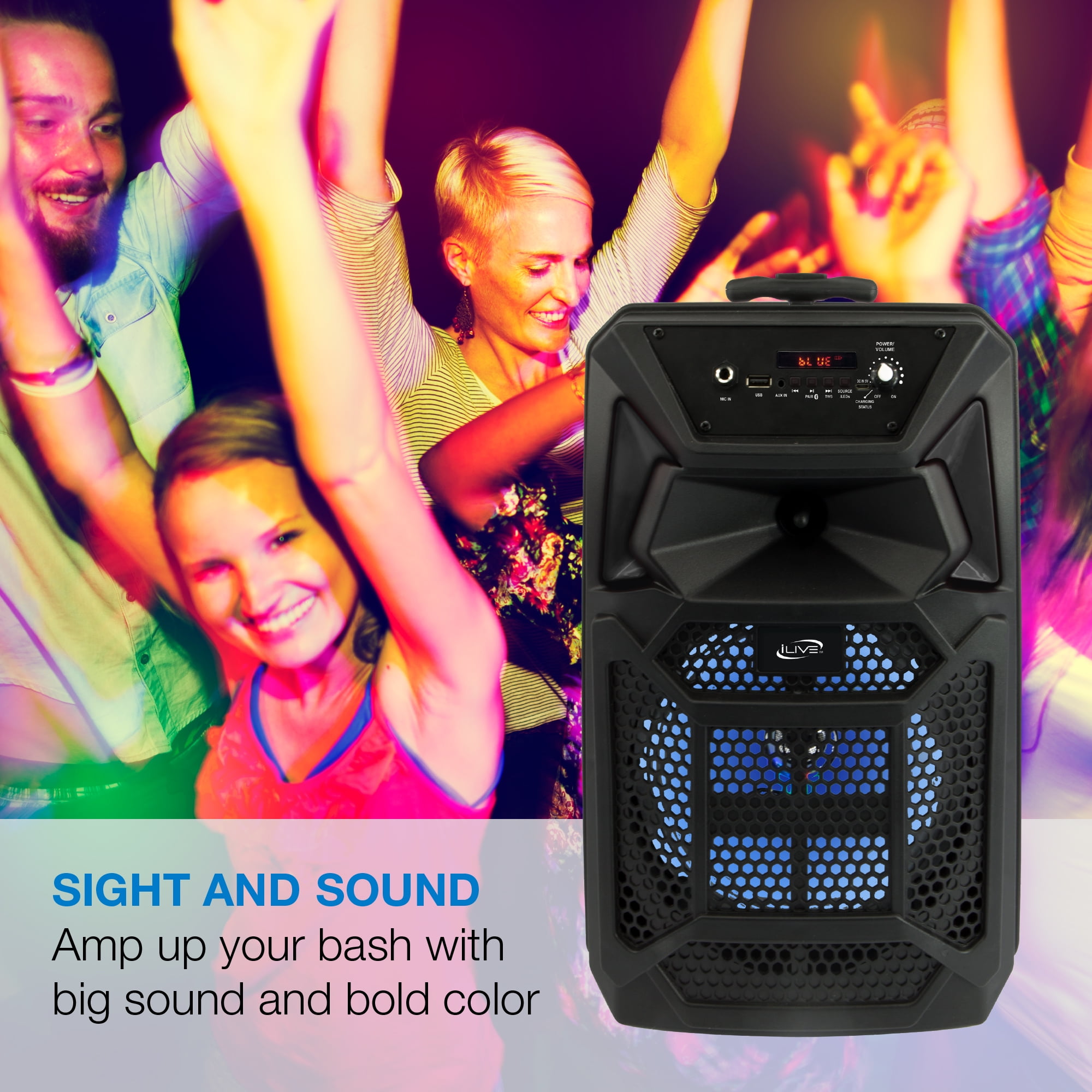 iLive v5.0 Bluetooth Wireless Tailgate Party Speaker, ISB352B, Black - Image 9