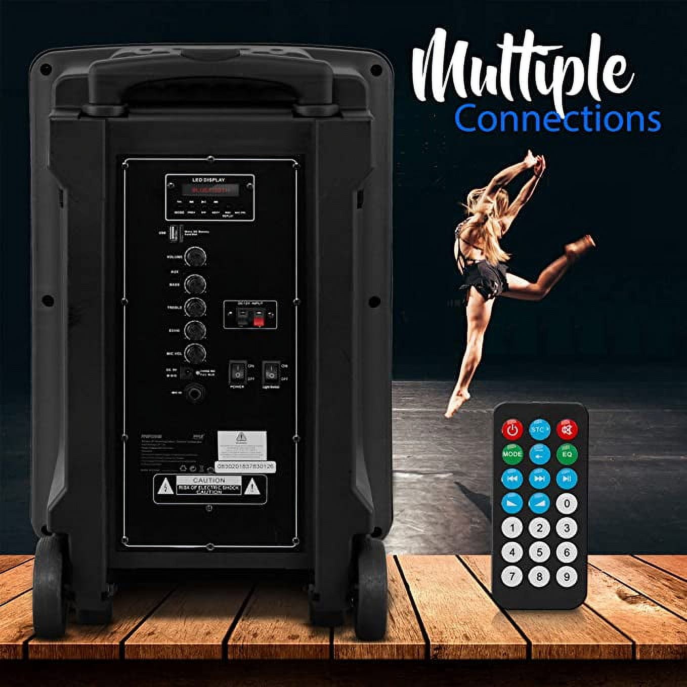 Pyle Wireless Portable PA Speaker System - 800W Powered Bluetooth Indoor & Outdoor DJ Stereo Loudspeaker - Image 4