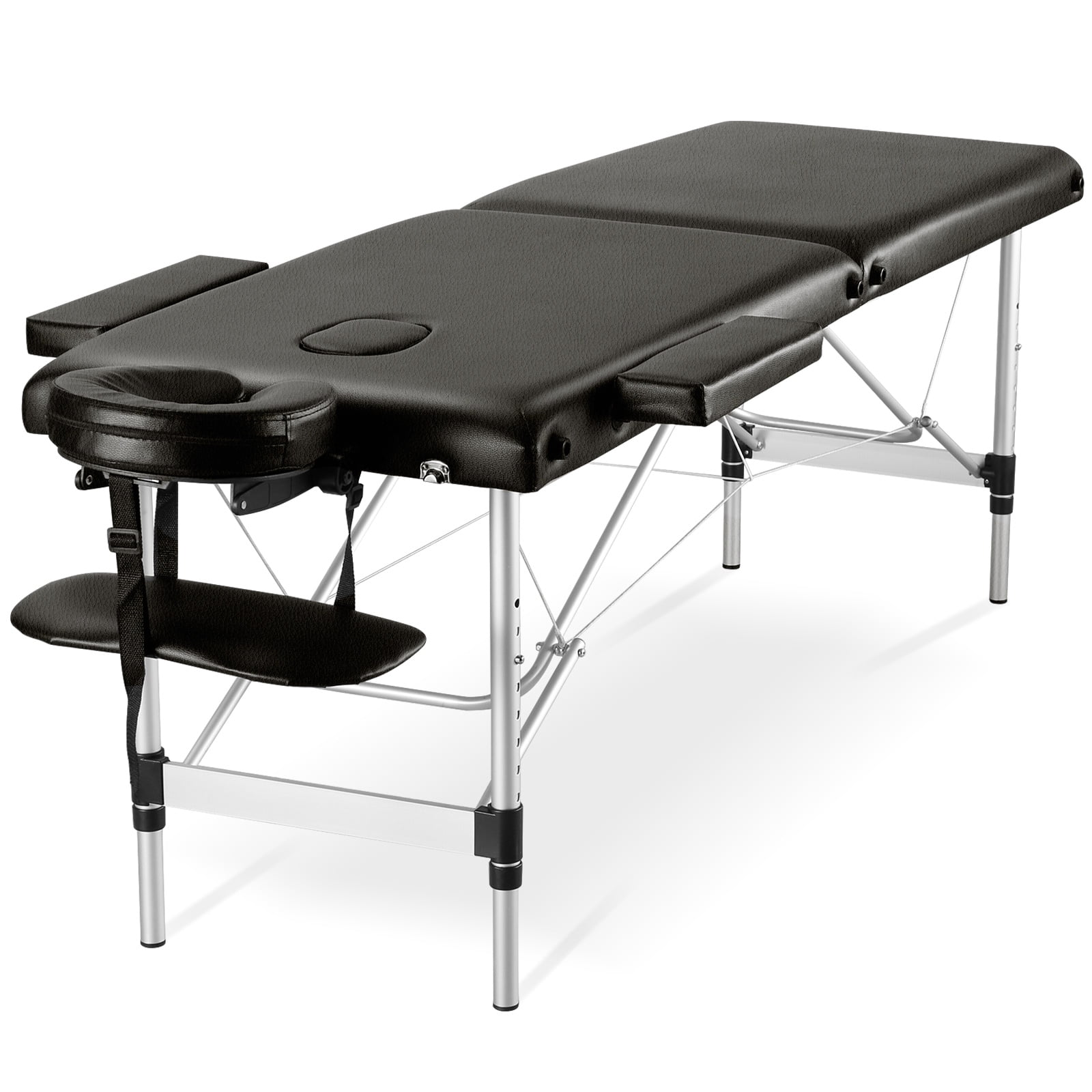 Naipo Portable Massage Table 84 Inch Massage Bed Wide SPA Lash Bed Tattoo Bed Height Adjustable 2 Fold Aluminum Weight Capacity 496LB, Black Promotion - Image 7