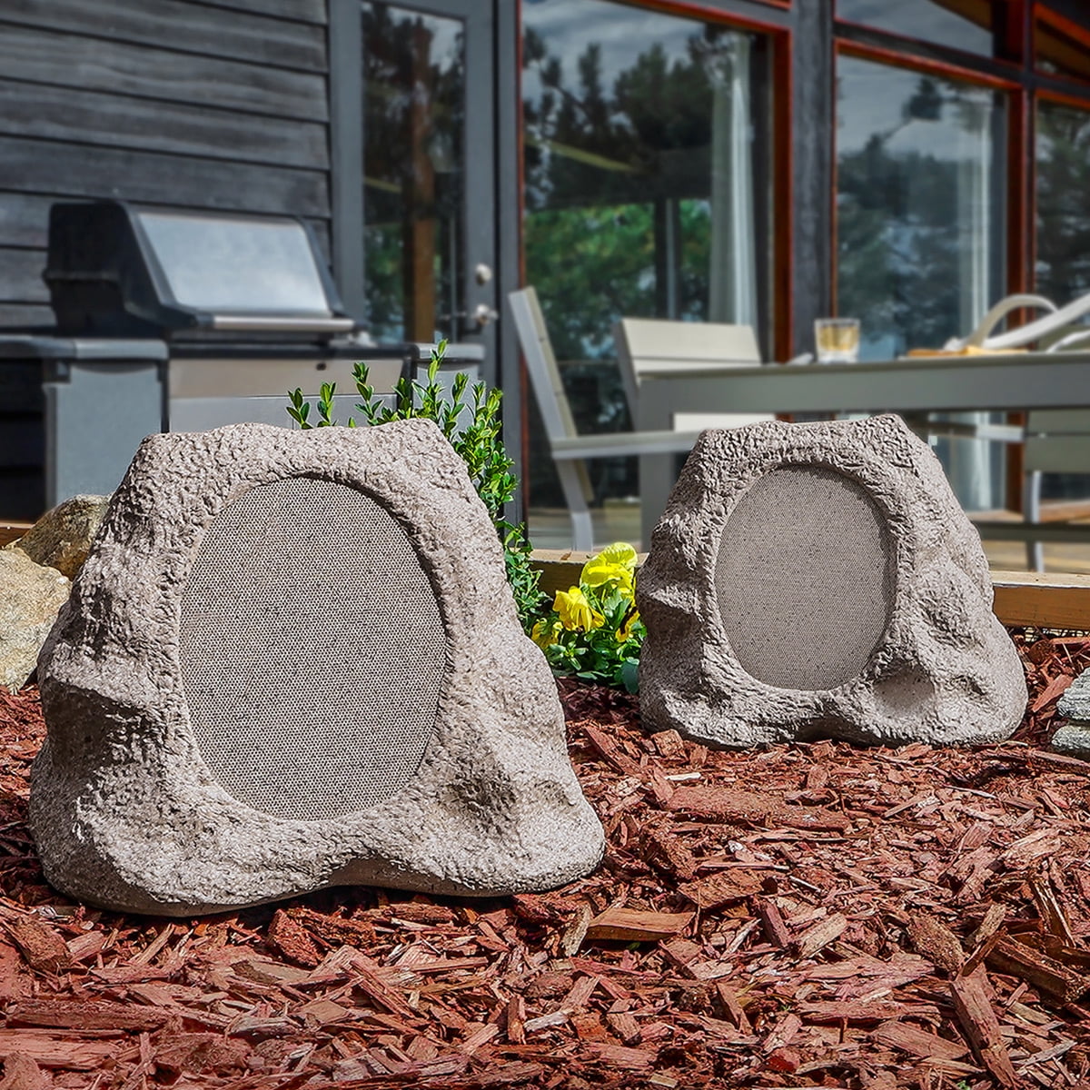 Victrola Rock Speaker Connect Bluetooth Outdoor Speaker with Solar Charging - Each (Stone) - Image 9