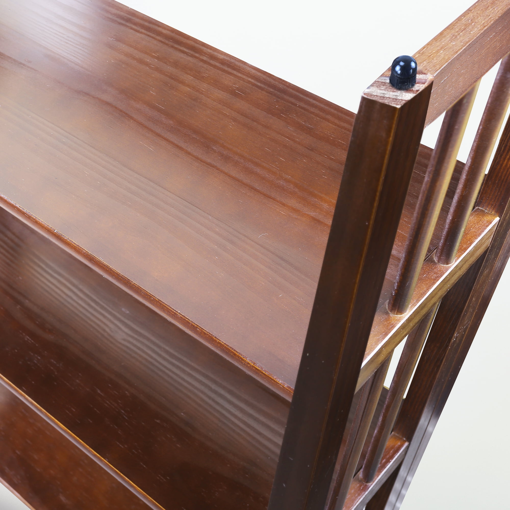 3-Shelf Folding Stackable Bookcase 27.5" Wide-Walnut - Image 7