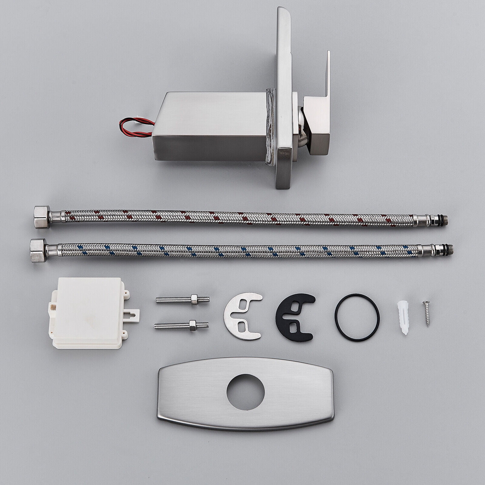 Zovajonia LED Waterfall Bathroom Faucet Brushed Nickel Single Handle Basin Sink Mixer Tap - Image 5