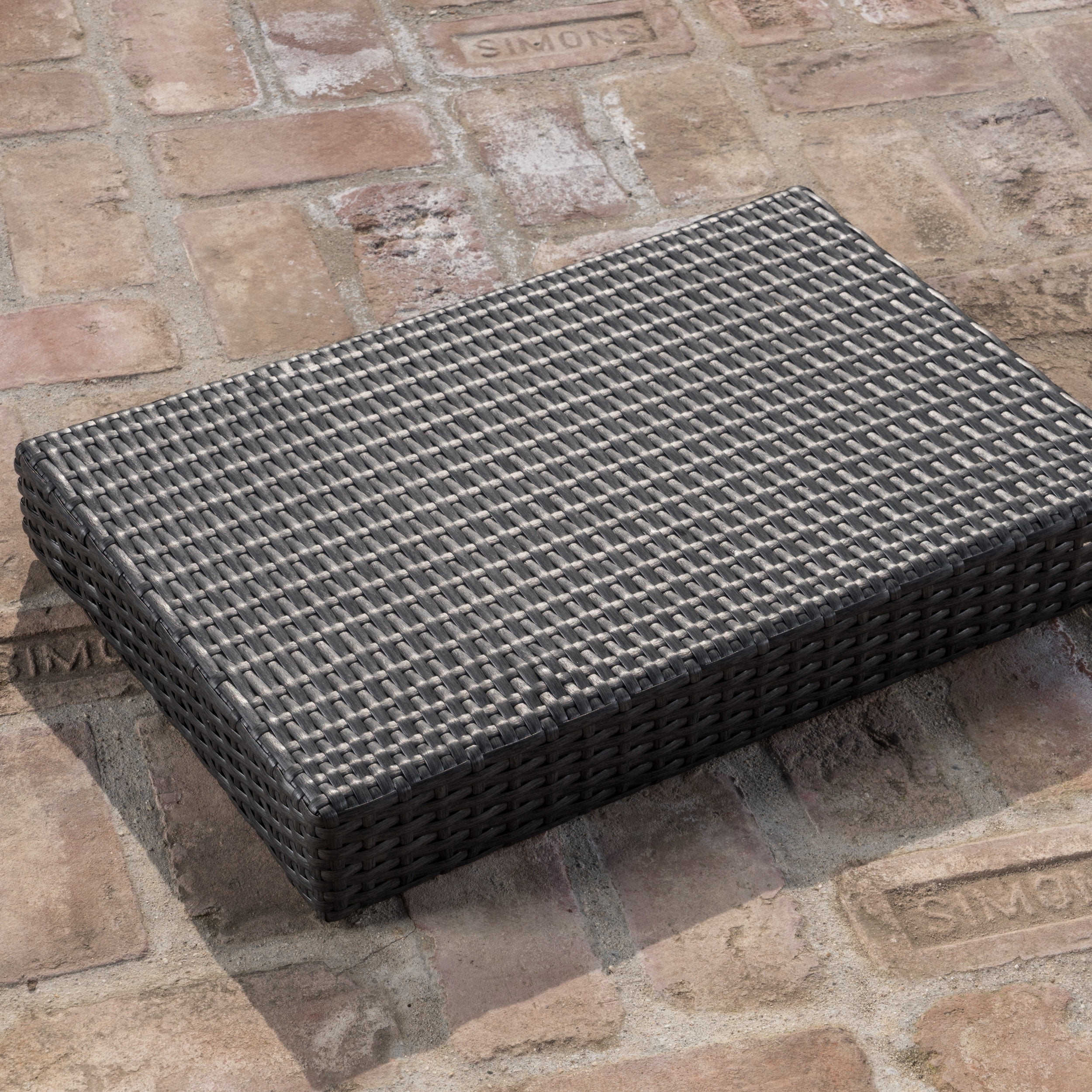 Noble House Anthony Outdoor Wicker Adjustable Folding Table, Grey - Image 9