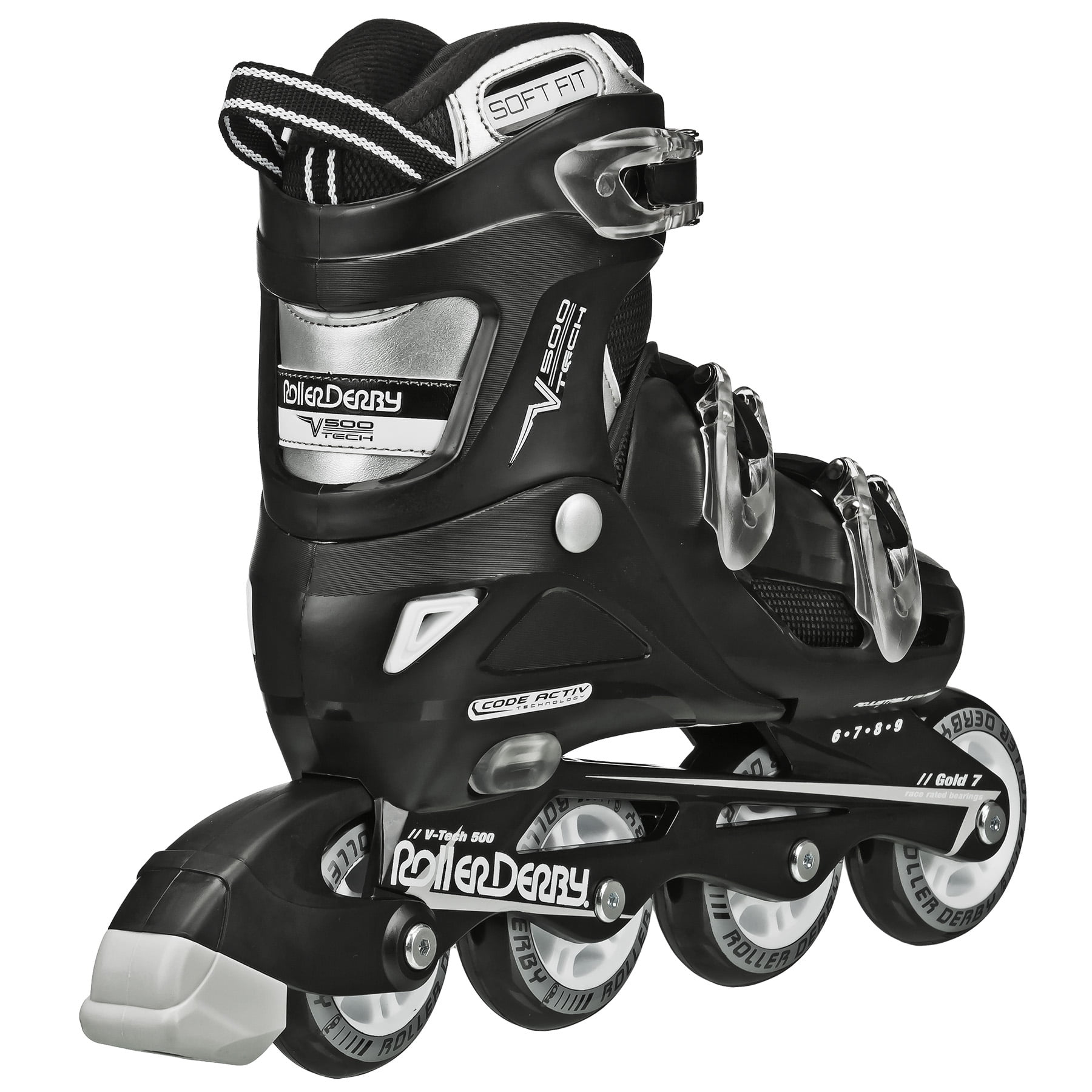 Roller Derby V-Tech 500 Men's Inline Skate with Adjustable Sizing, Black - Image 3