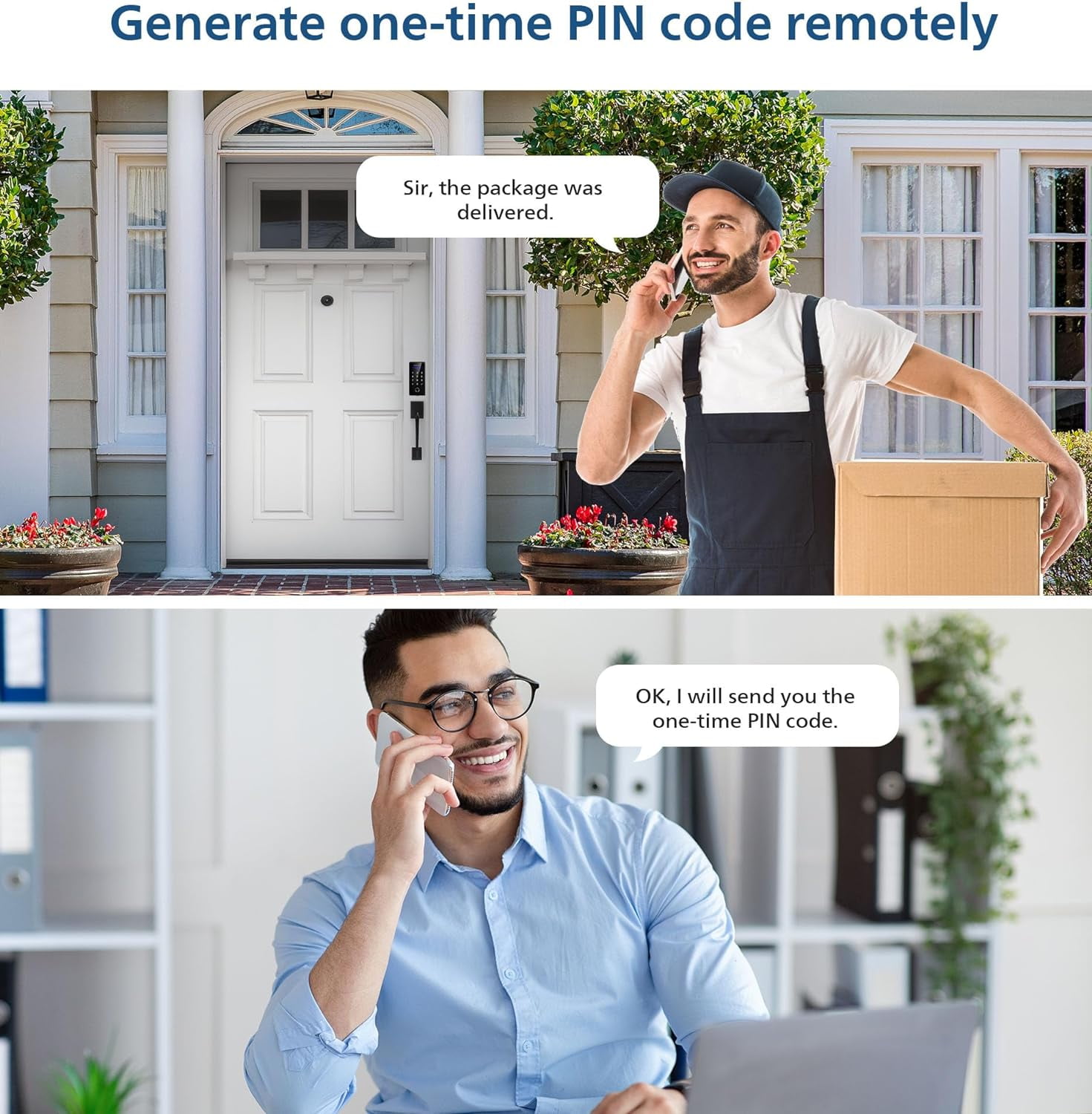 Keyless Entry Door Lock with Keypad - Smart Deadbolt Lock for Front Door, Auto Lock, One-time PIN Code, Fingerprint Door Lock - Matte Black - Image 5