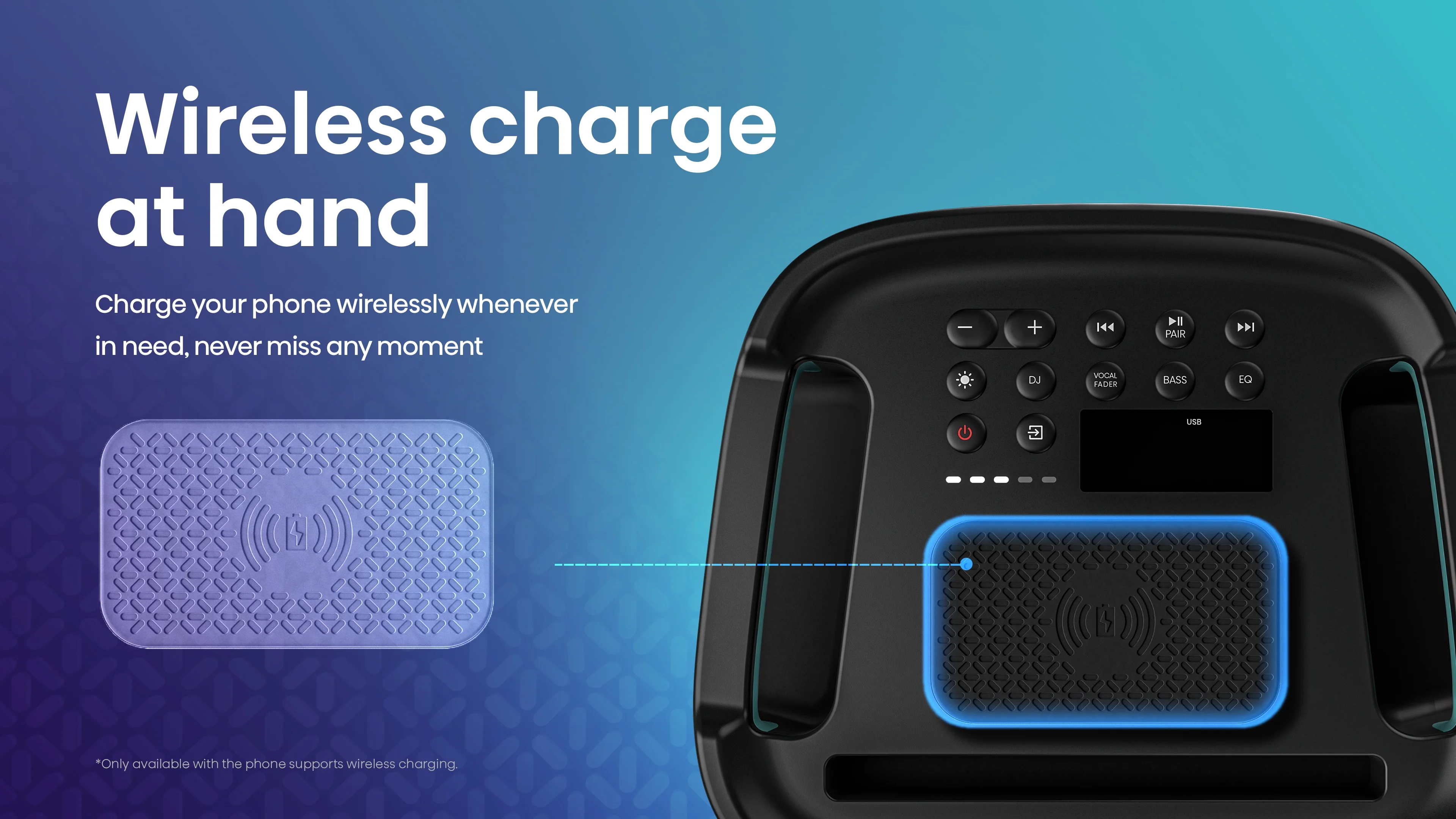 Hisense Ultimate Wireless Outdoor/Indoor Party Speaker with subwoofer (HP100) - 2.0CH, 300W, IPX4 Waterproof,15 Hour Long-Lasting Battery, Bluetooth5.0, DJ and Karaoke Mode - Image 3