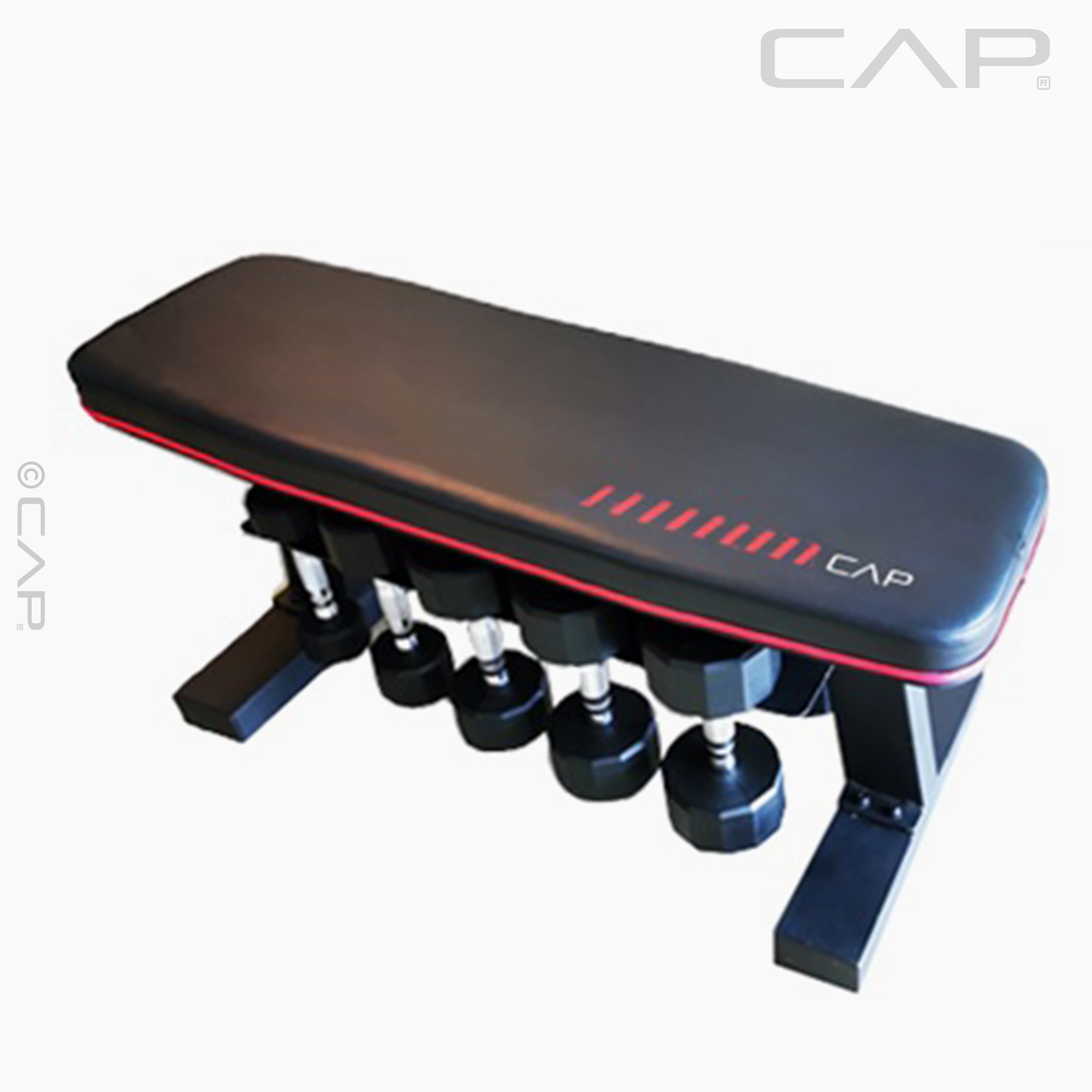 CAP Deluxe Exercise Training Flat Bench with Dumbbell Storage (Weight Capacity 600lb) - Image 4