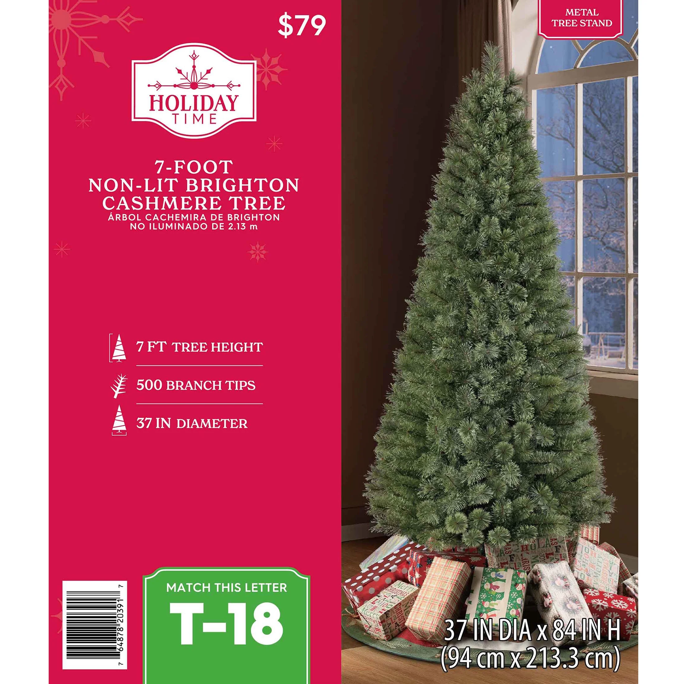 7' Unlit Artificial Brighton Cashmere Christmas Tree with Tree Stand, by Holiday Time - Image 7