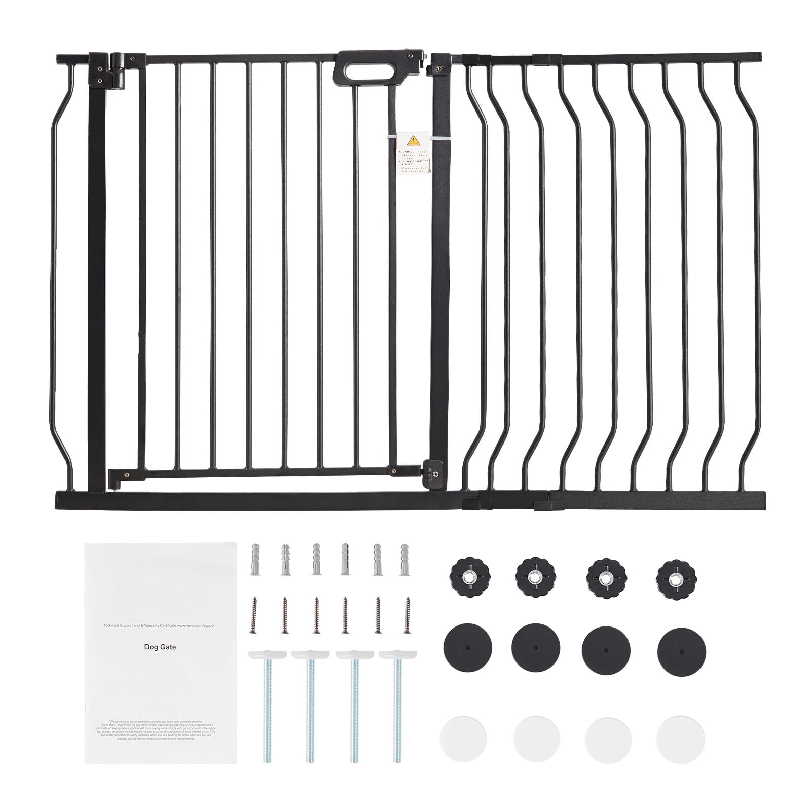 BENTISM 30" Extra Tall Baby Gate for Stairs Doorways, Fits Openings 29.5" to 48.4" Wide, Auto Close Extra Wide Dog Gate for House, Pressure Mounted Easy Walk Through Pet Gate with Door, Black - Image 8