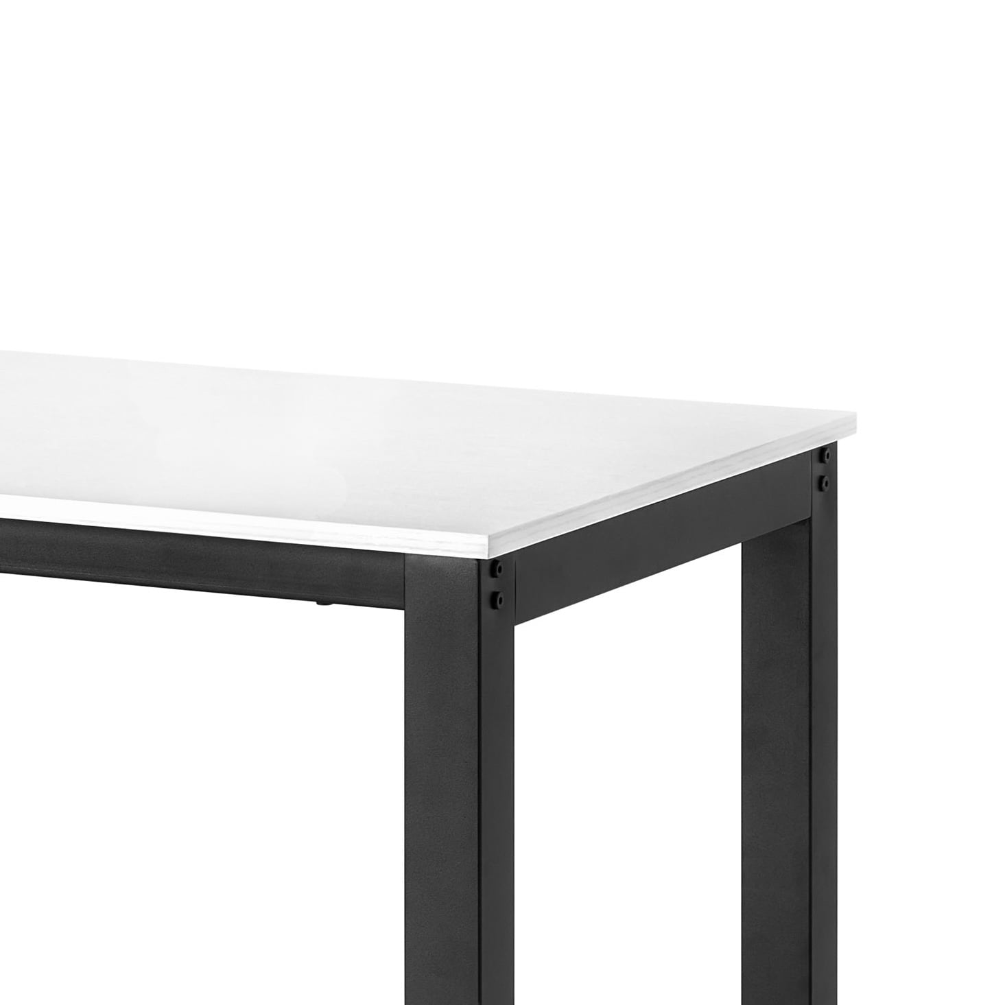 Mainstays 40" Wood & Metal Writing Desk, White Wood Grain with Black Frame - Image 5